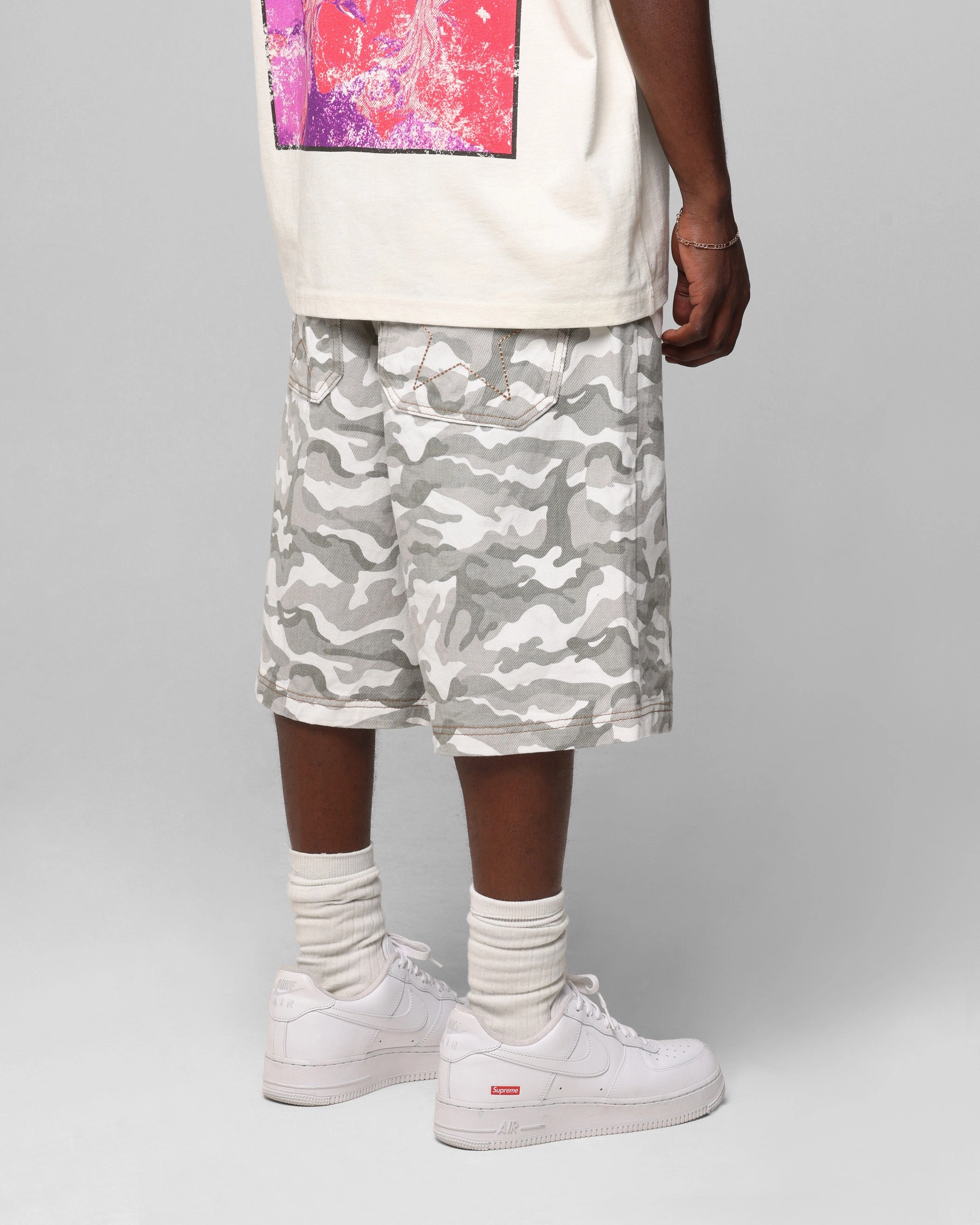 Classic Shorts Machine-washable Loiter Collateral Panel Jorts Snow Camo