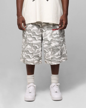 Layered Cuff Design Sporty Design Loiter Collateral Panel Jorts Snow Camo