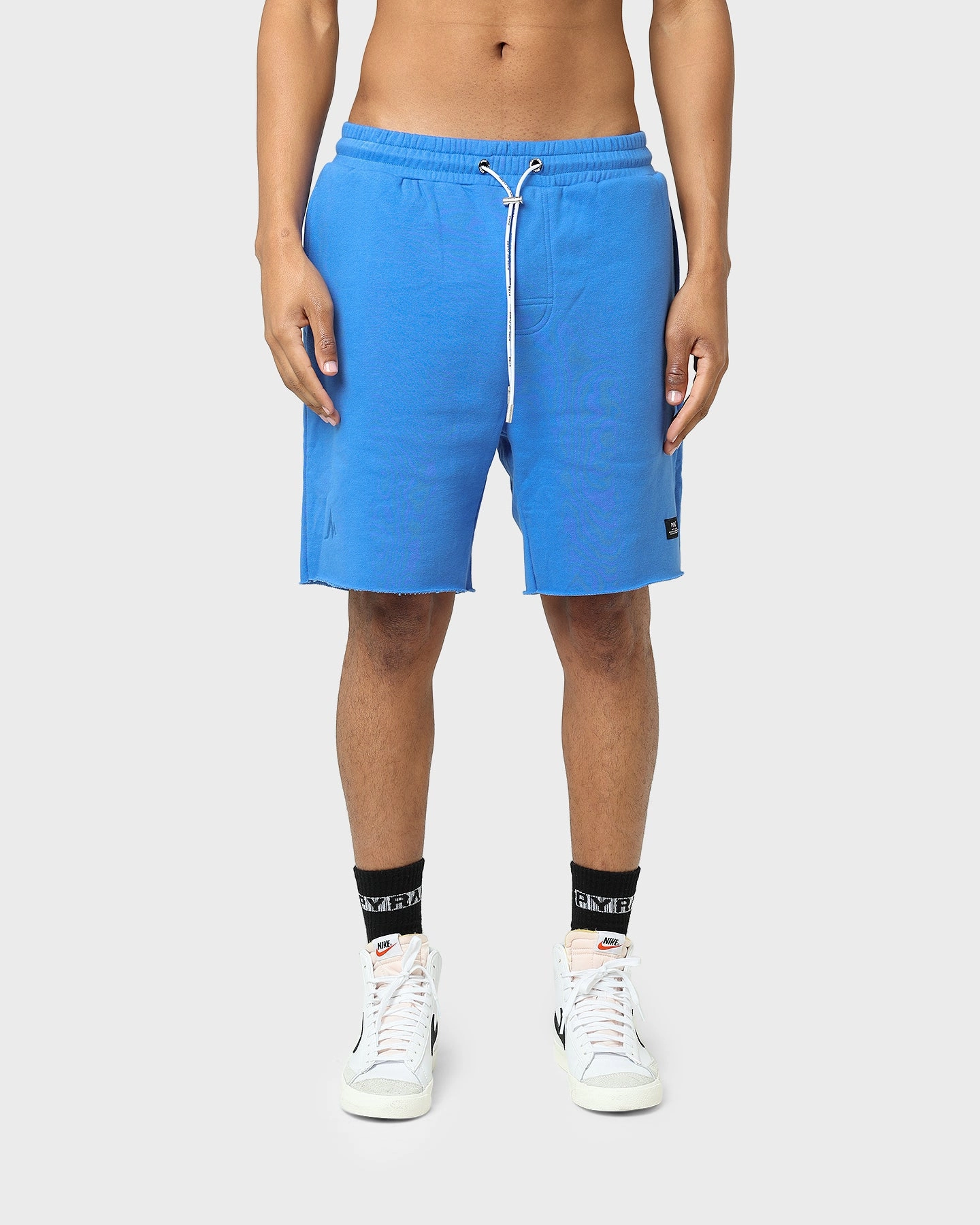 equestrian wear Noise Free Operation Design Pyra Raw Slouch Shorts Blue