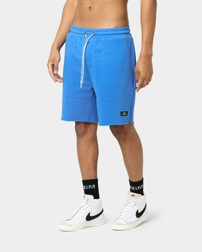 Pyra Raw Slouch Shorts Blue Roll Up Cuff Design fade - resistant