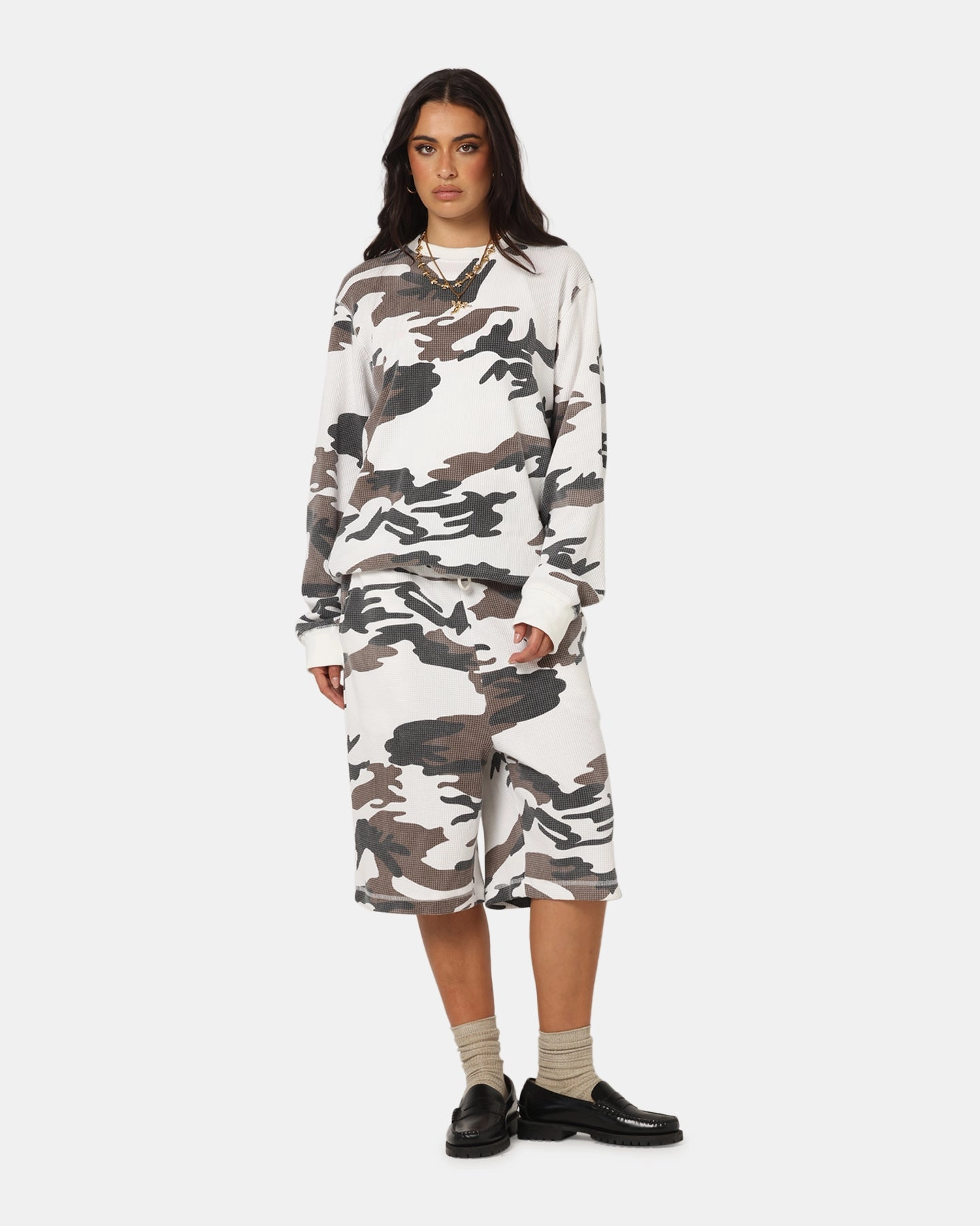 Casual Chic XXIII Printed Thermal Long Sleeve T-Shirt Snow Camo