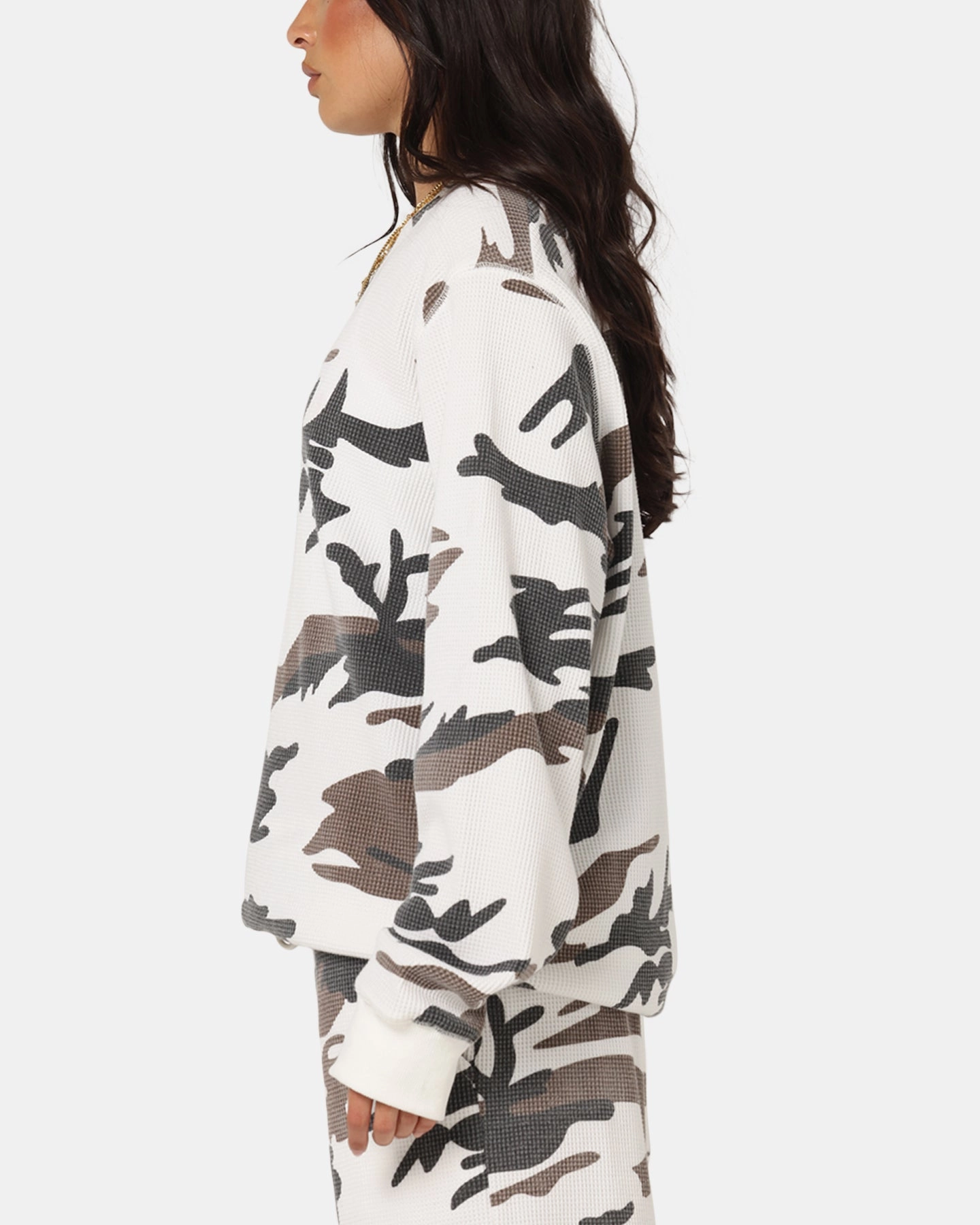 XXIII Printed Thermal Long Sleeve T-Shirt Snow Camo Outdoor Trend Look Minimal Comfort Style