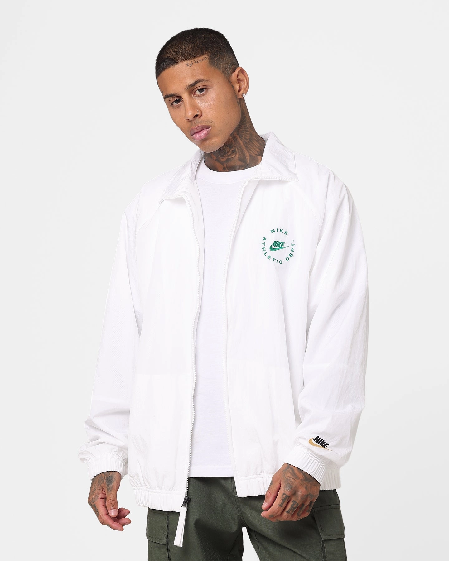 Nike Sportswear Woven Jacket White/Malachite Non Chafing Edges Protective Style