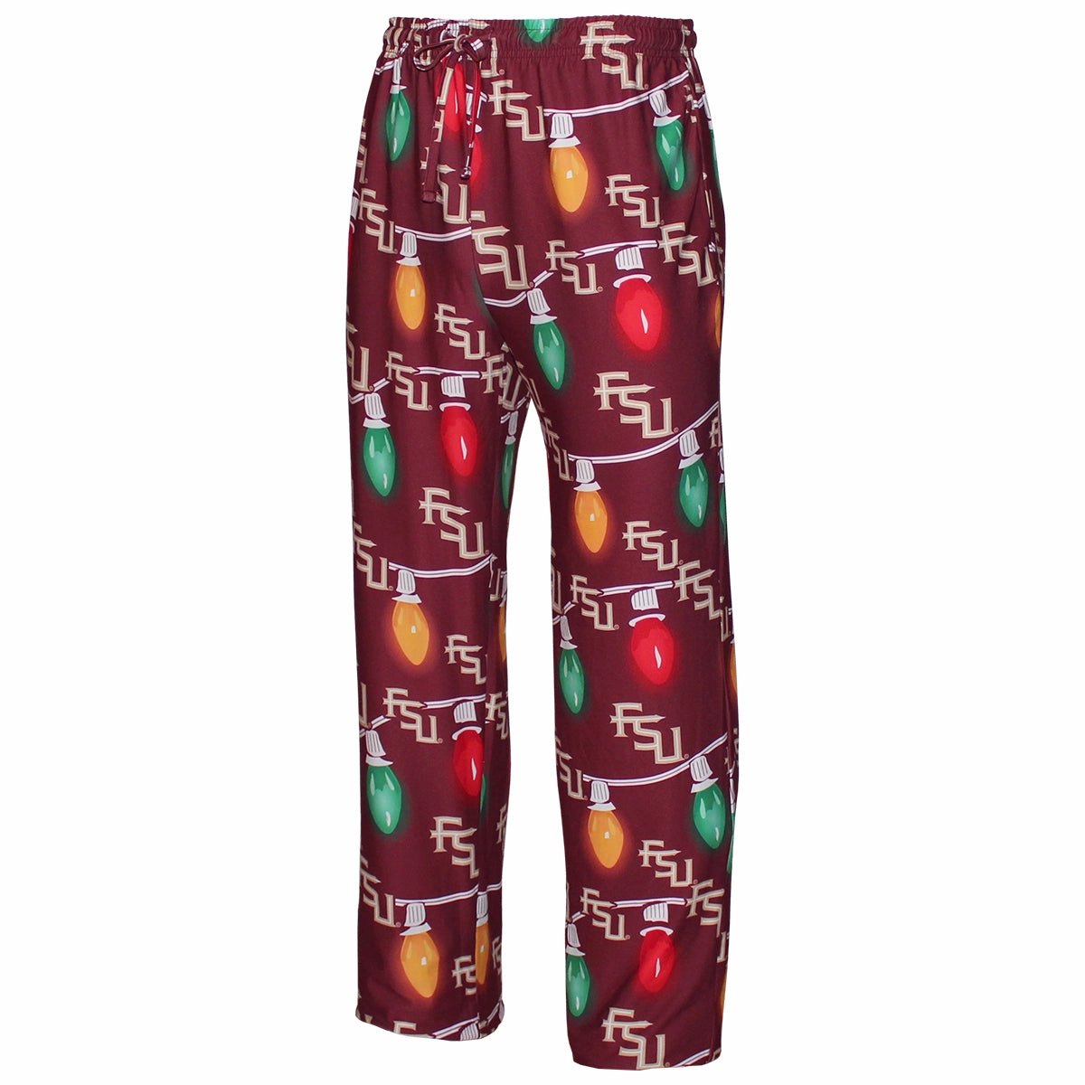 Concept Sports Men's Stacked FSU Stringed Light Design 2024 Holiday Sleep Set - Garnet Wide Collar