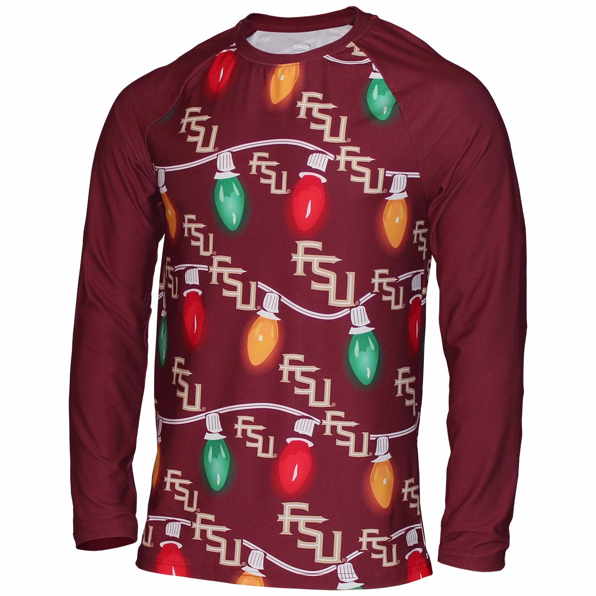Soft Jersey Knit Concept Sports Men's Stacked FSU Stringed Light Design 2024 Holiday Sleep Set - Garnet
