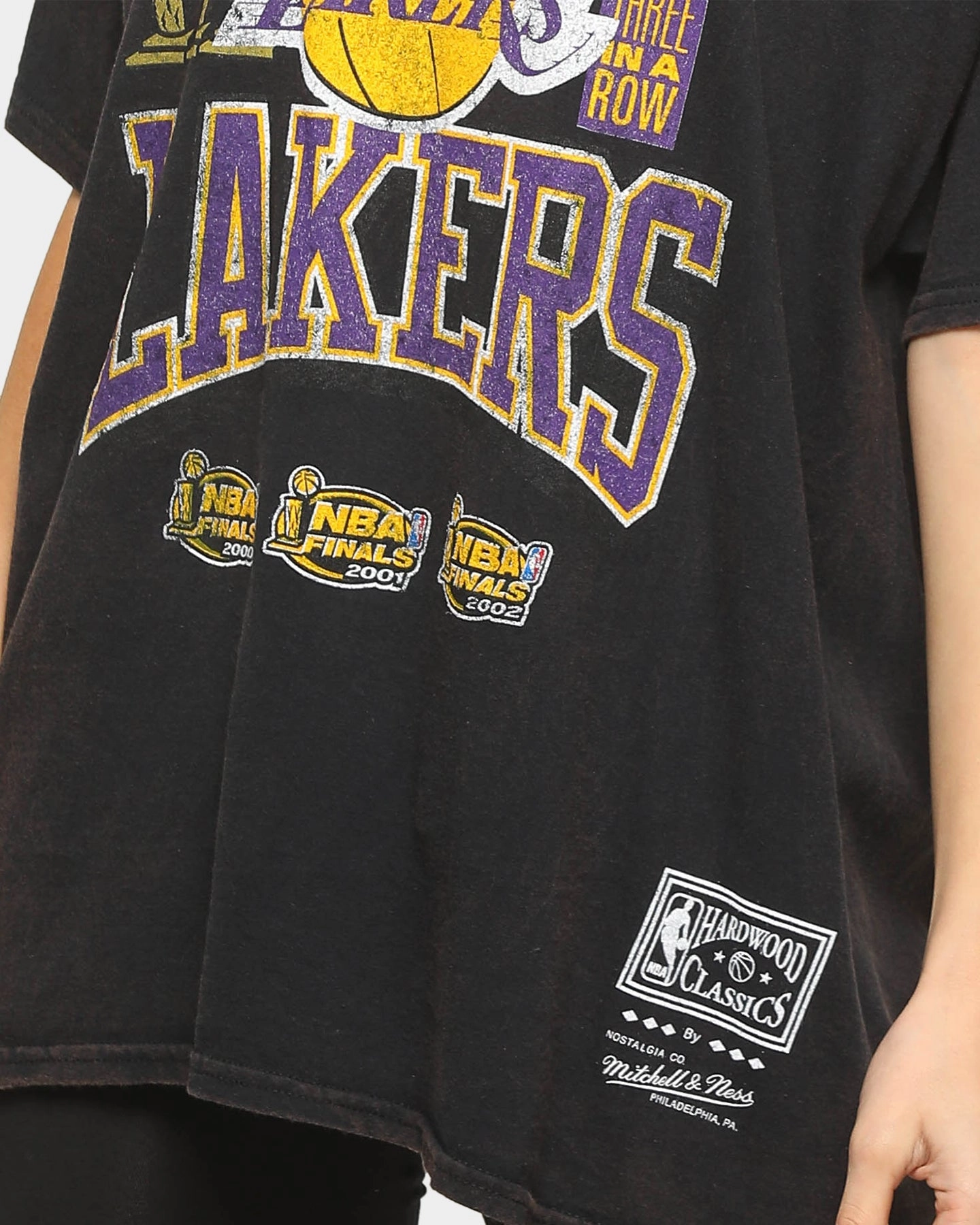 Mitchell & Ness Lakers Vintage Champs Short-Sleeve T-Shirt Black Travel Fashion
