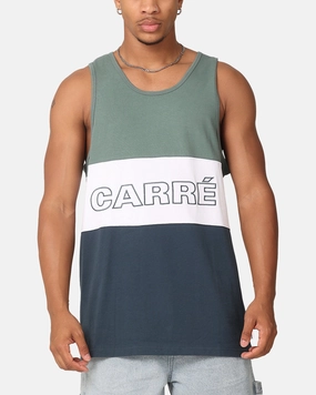 Carre Boost Panel Singlet Forest Green Relaxing Fit Flexible Ribbed Cuffs