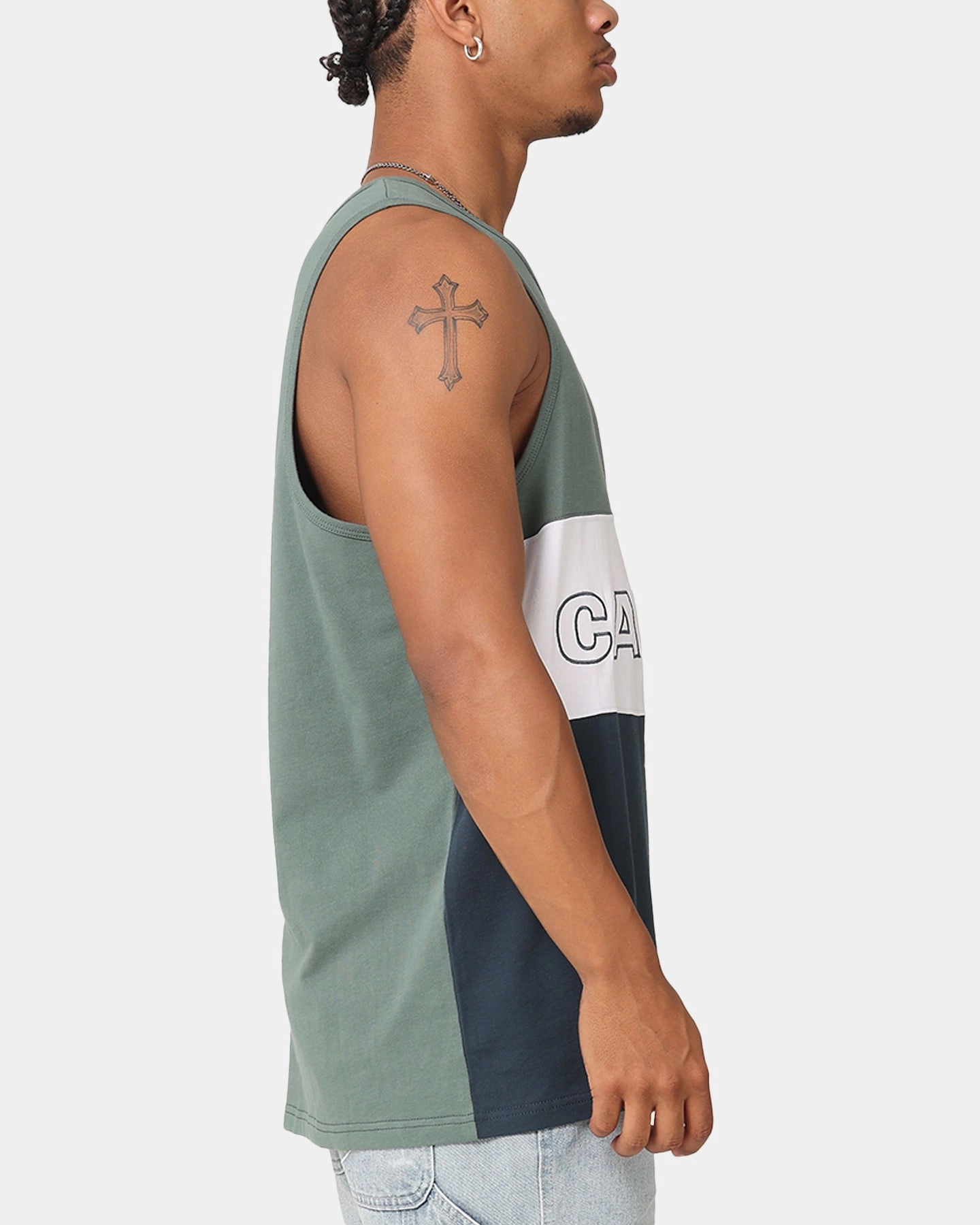 Casual Wearable Carre Boost Panel Singlet Forest Green