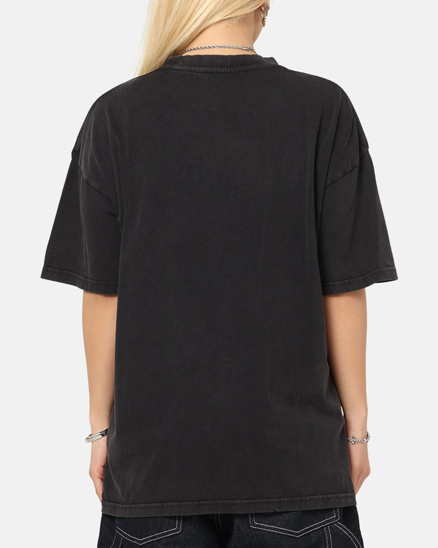 Culture Kings Standard Drop Shoulder T-Shirt Black Acidwash Durable Construction