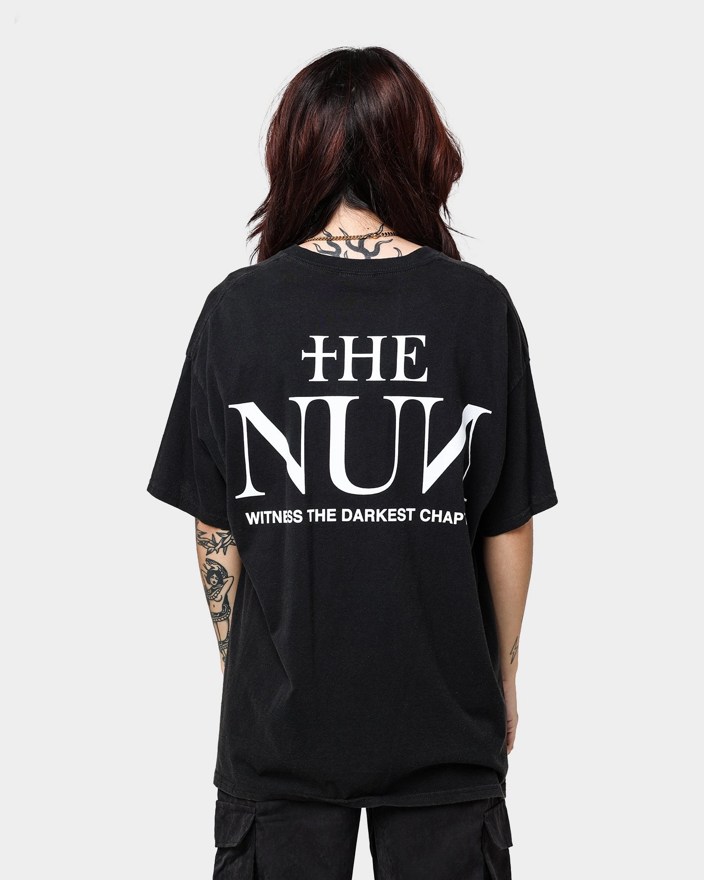 Soft and Light Wear American Thrift X The Nun The Nun Face Vintage T-Shirt Black Wash