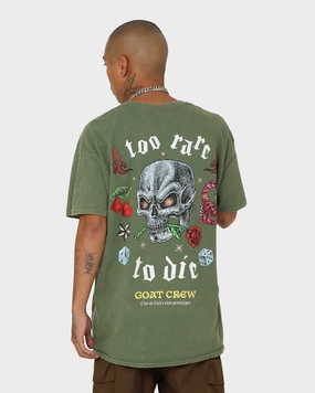 Active Look Goat Crew Too Weird To Live Vintage T-Shirt Military