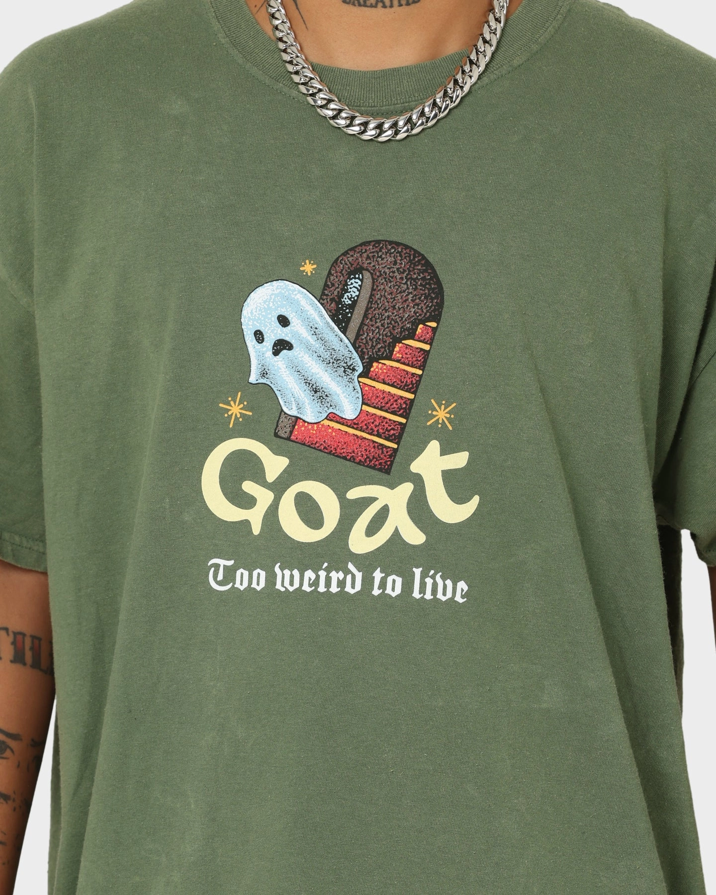 Versatile Wearable Moisture Management Fabric Goat Crew Too Weird To Live Vintage T-Shirt Military
