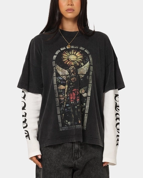 Street Style Trend Saint Morta Kingdomcome Long Sleeve T-Shirt Vintage Black