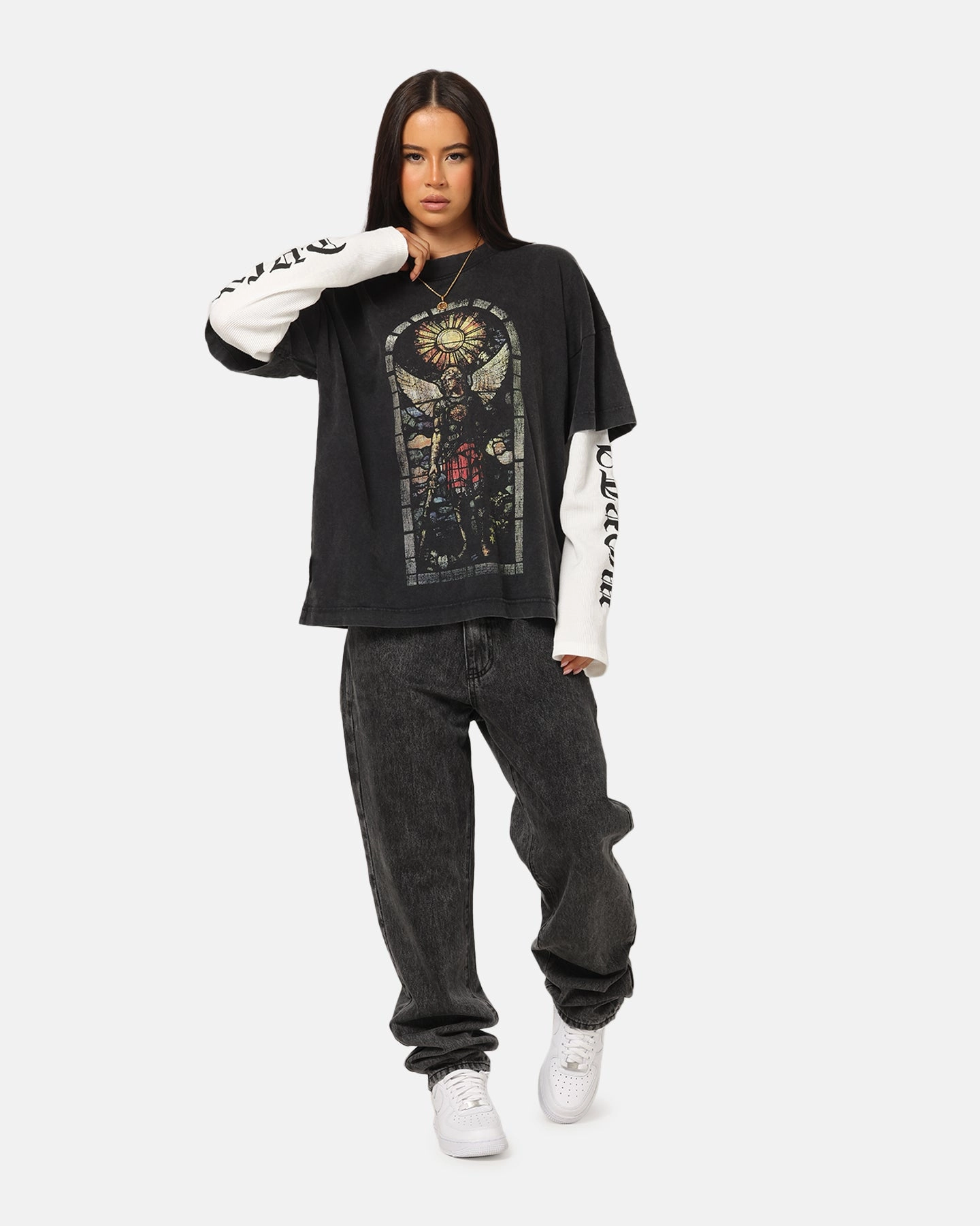 Saint Morta Kingdomcome Long Sleeve T-Shirt Vintage Black Seasonal Comfort Style