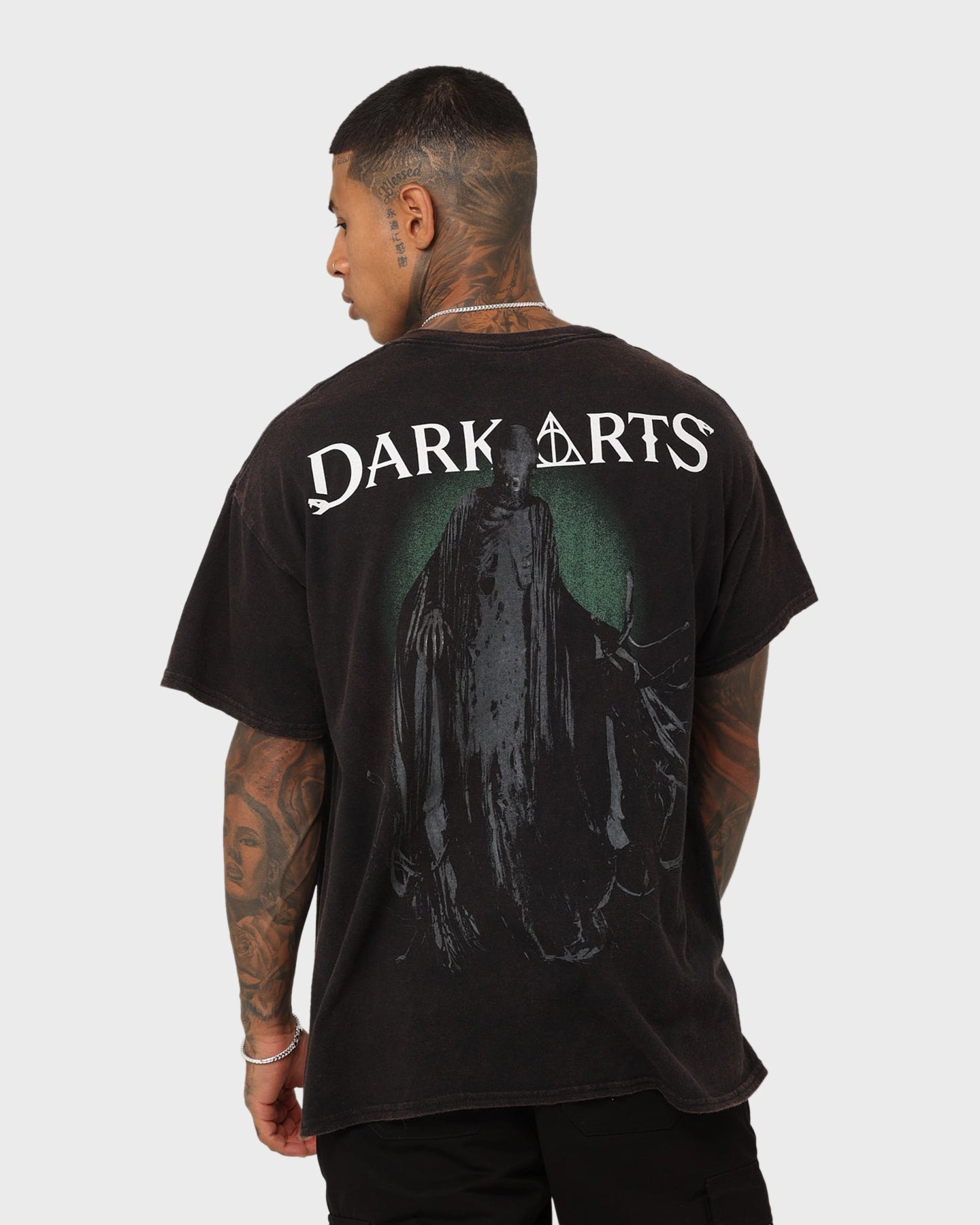 American Thrift X Harry Potter Dark Arts Vintage T-Shirt Black Wash Leather combination