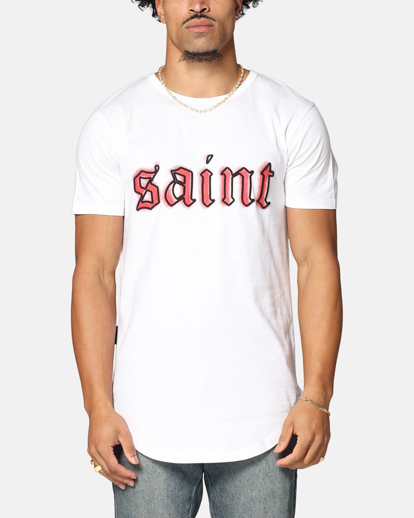 Saint Morta Cambronne El Duplo SS Tee White/Red Casual Statement Relaxed Comfort Look