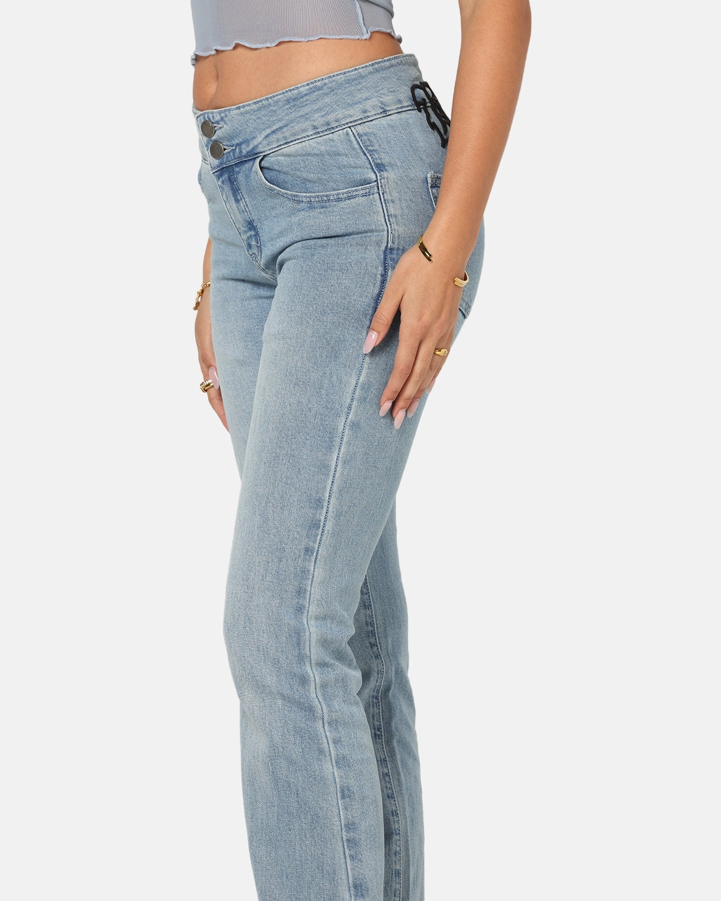 Ed Hardy Women's Low Rise Skinny Jeans Blue Denim Neutral Base Daily Choice