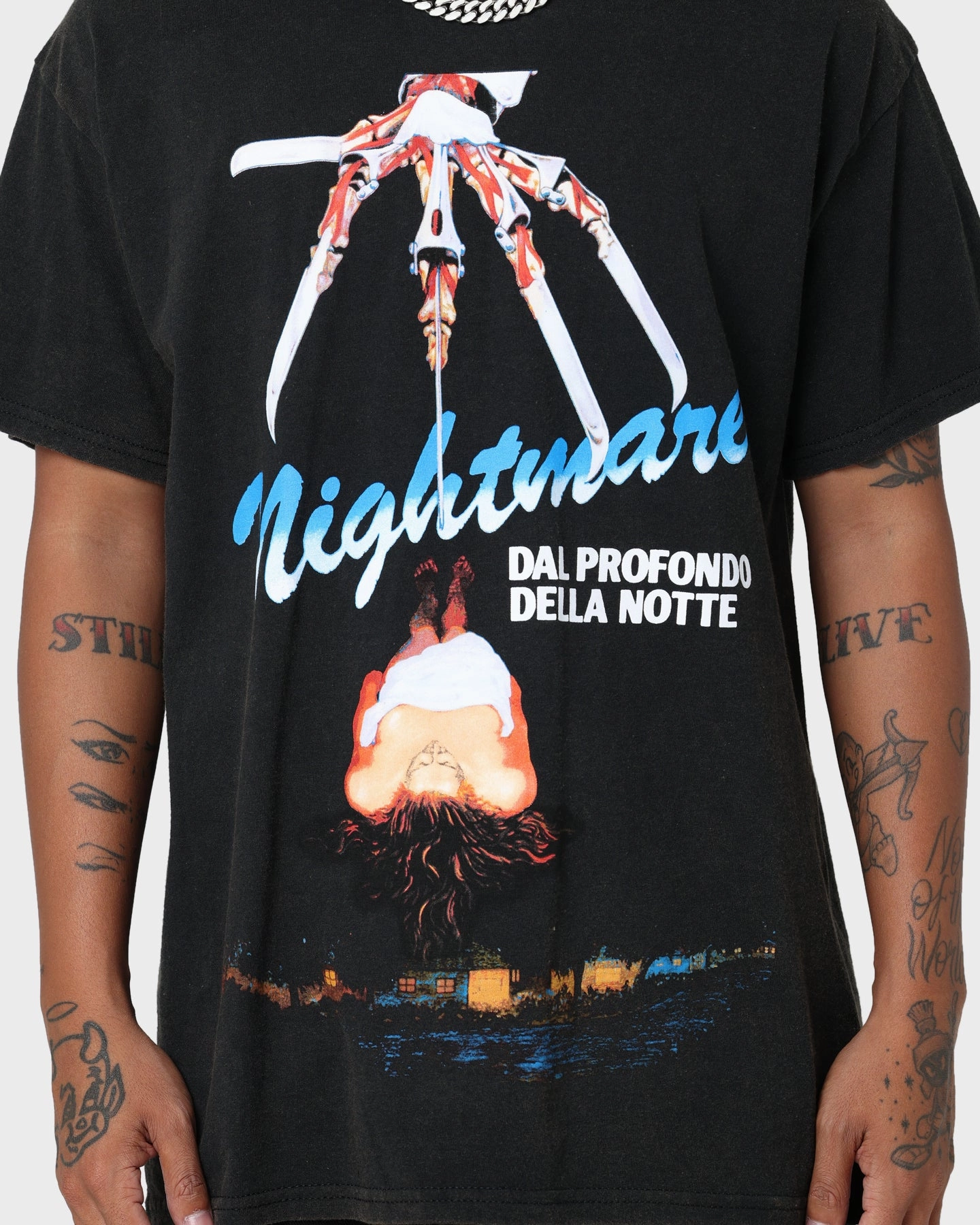 American Thrift X A Nightmare on Elm Street Nightmare Vintage T-Shirt Black Wash Sports Outfit birthday party