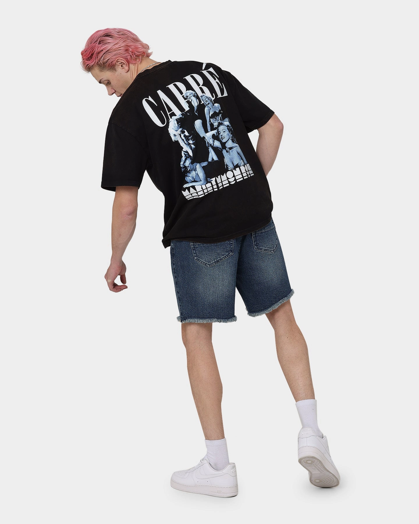Carr?? X Marilyn Monroe Collage Vintage T-Shirt Washed Black Sleeveless loose but not baggy