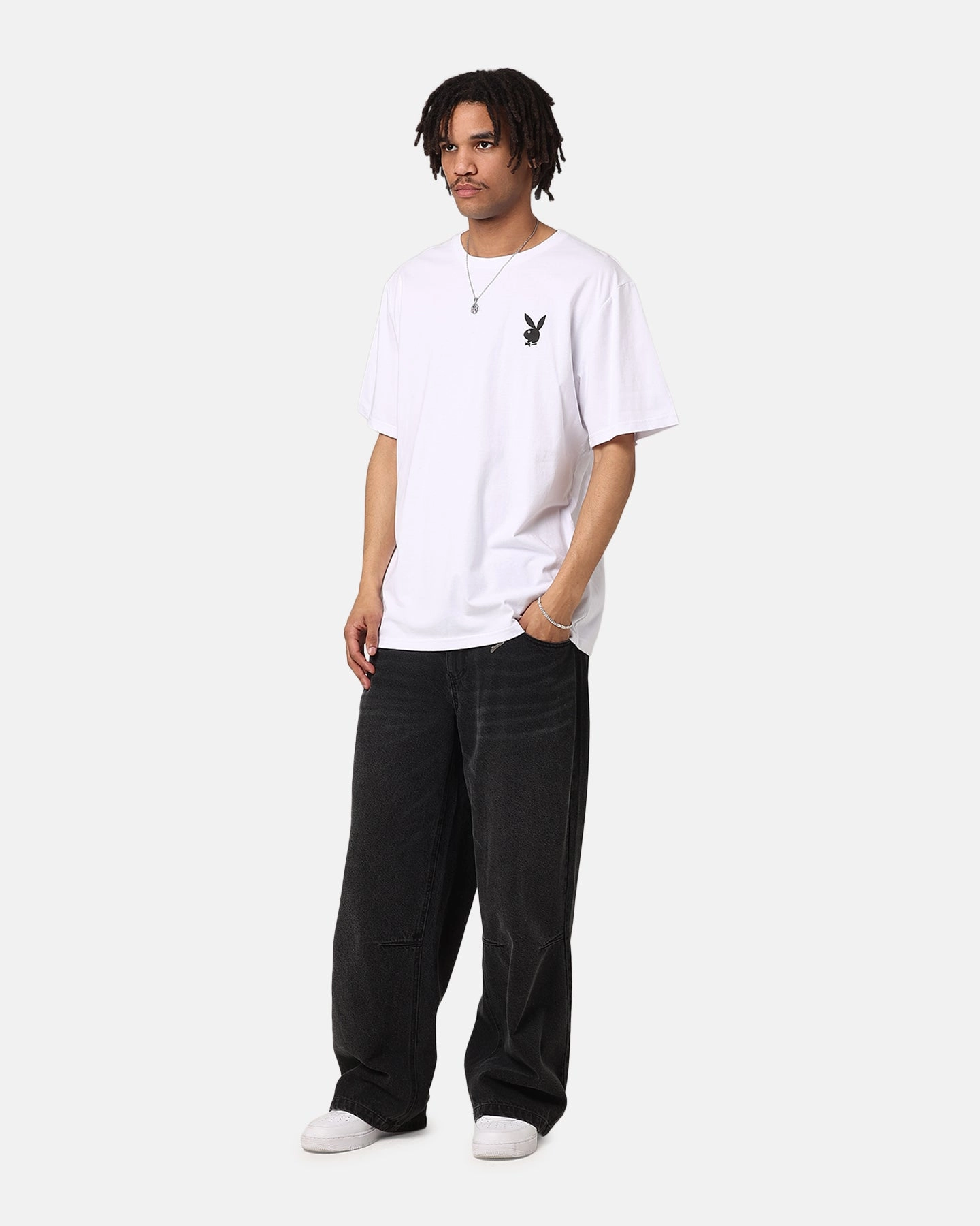 Playboy Logo Bunny O T-Shirt White homecoming Bright and Bold