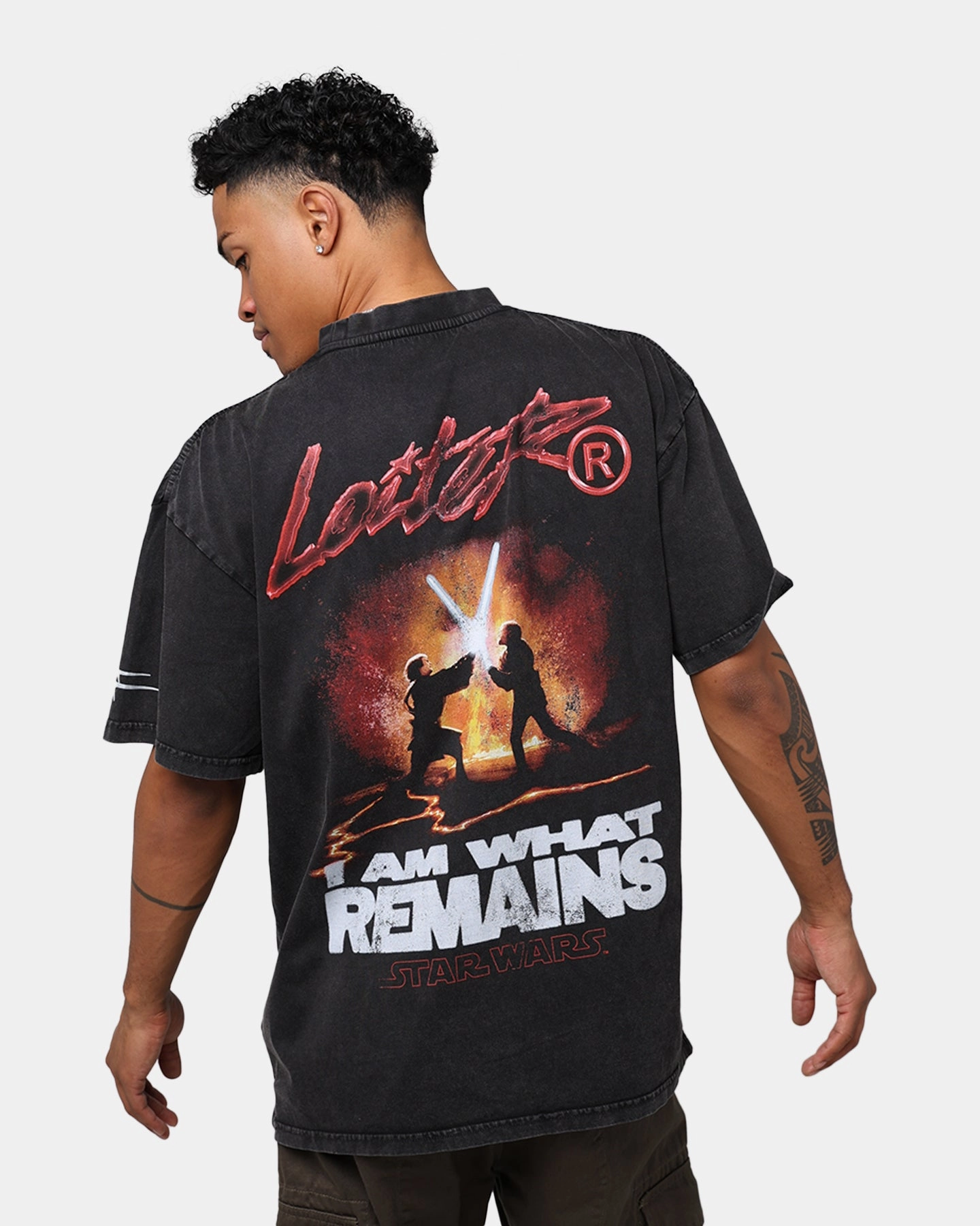 Sublimation Printed Collar SeamlessSidePanels Star Wars Darth Vader T-Shirt Charcoal