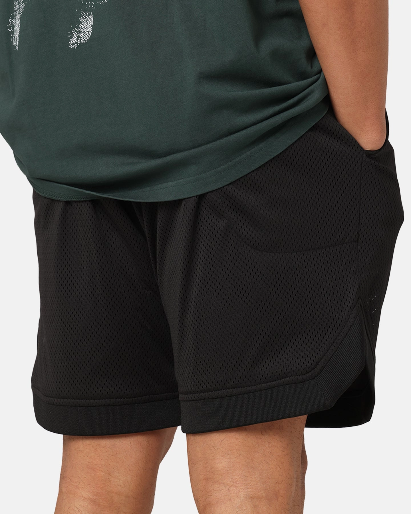 Flexible Movement Cut Quick Adjust Toggles Saint Morta Gothic Stack Basketball Shorts Black