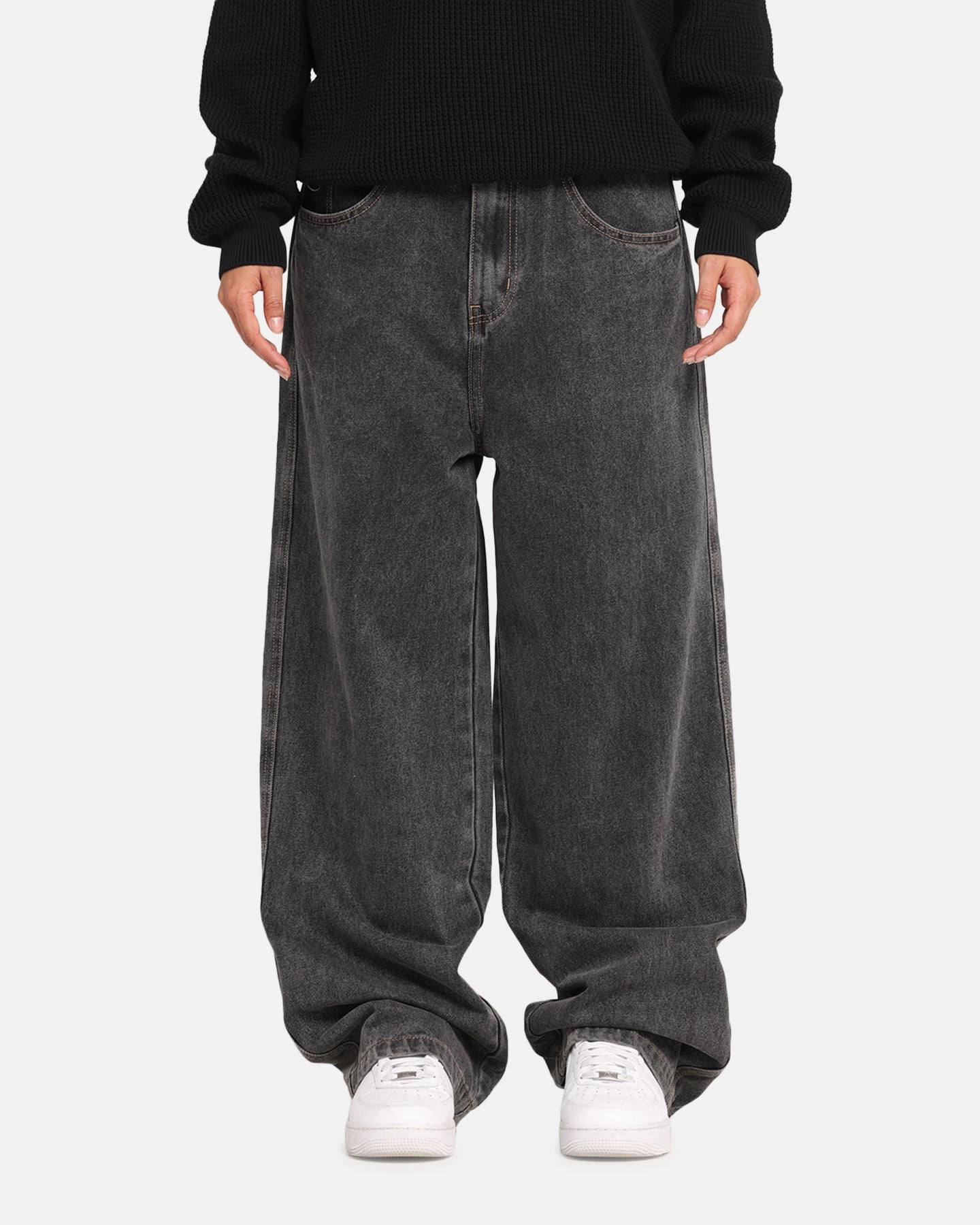 Relaxed Aesthetic Weekend Warrior Creative Look Modern X-Large Baggy Bull Denim 91 Pants Washed Black