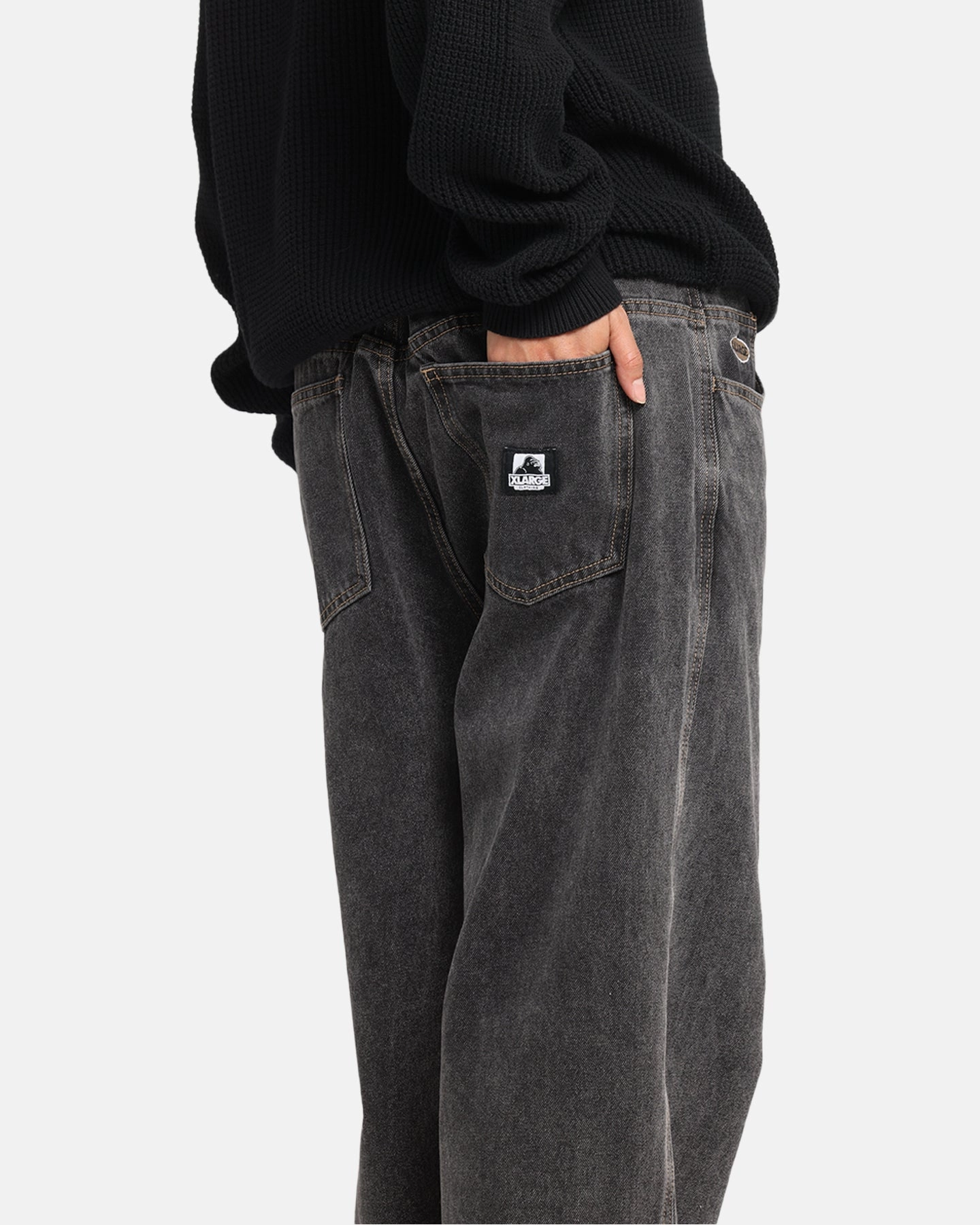 X-Large Baggy Bull Denim 91 Pants Washed Black Casual Musthave