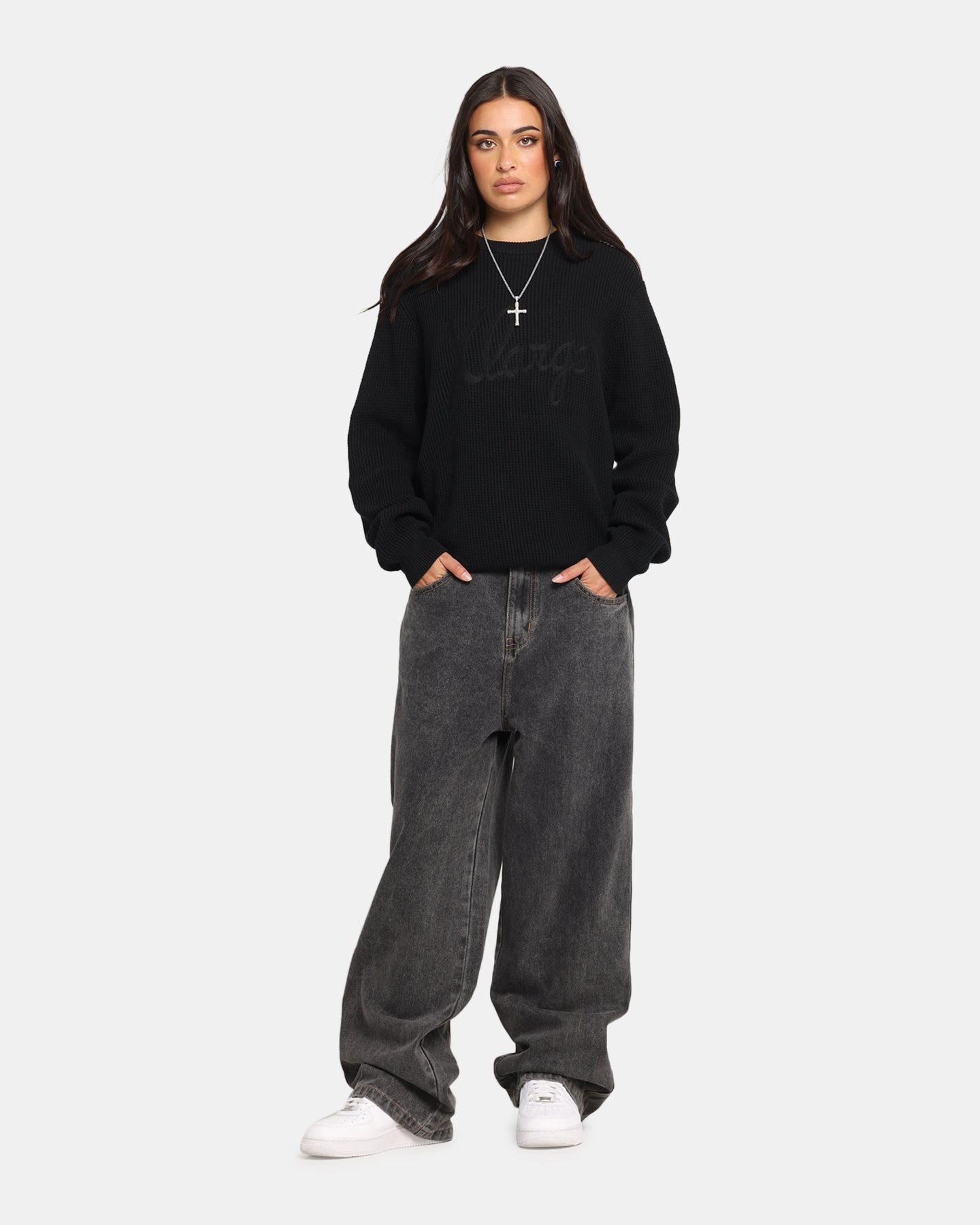 X-Large Baggy Bull Denim 91 Pants Washed Black Pre Shrunk Material