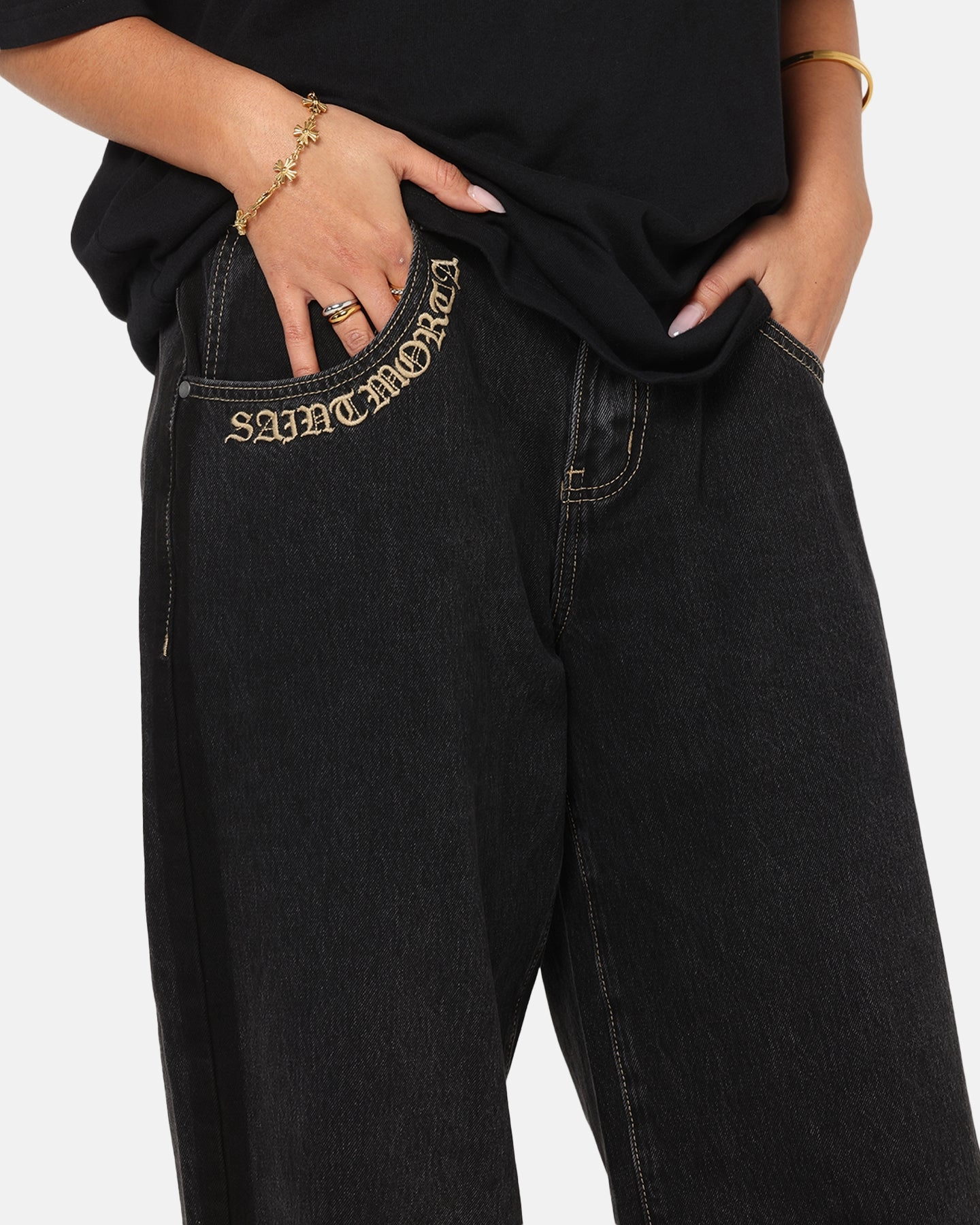 Saint Morta Amplus Rodeo Drive Recon Jeans Black Shadow Light Wear