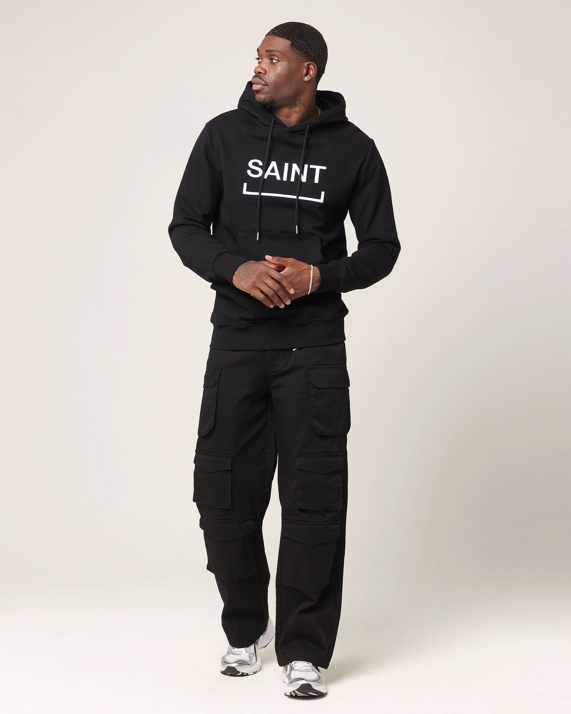 Noise Free Fabric Saint Morta Men's Trophies New Age Hoodie Black/White