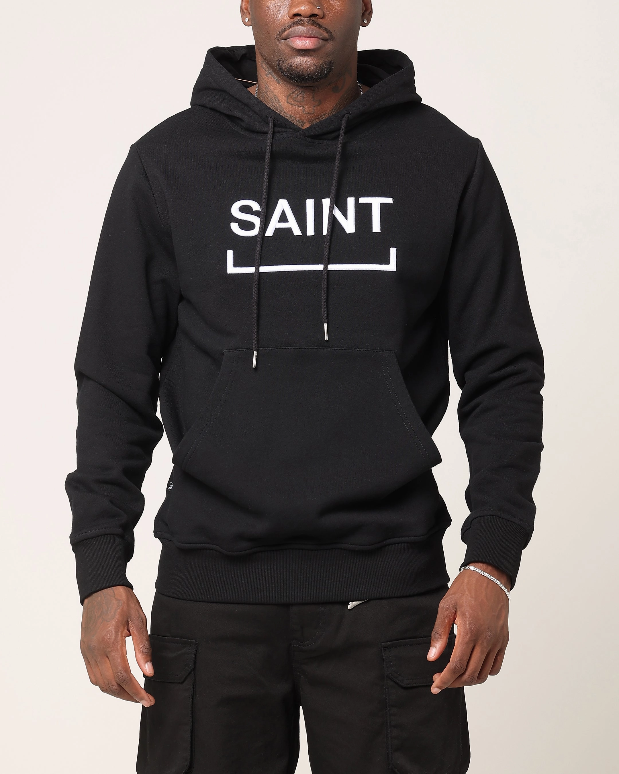 Non Restrictive Silhouette Saint Morta Men's Trophies New Age Hoodie Black/White