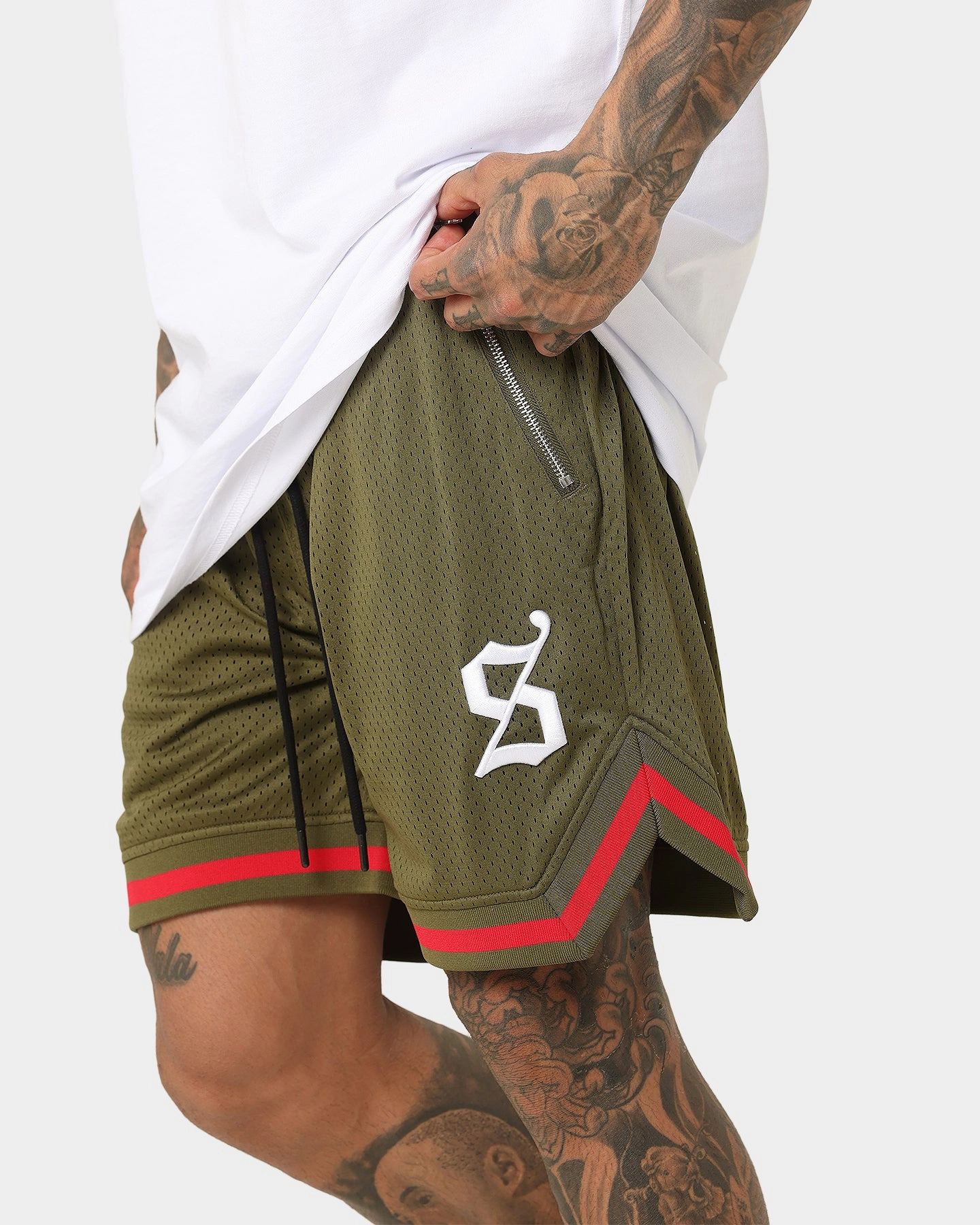 Easy Days Eco Friendly Material Saint Morta Envogue All-Star Basketball Shorts Khaki/Red