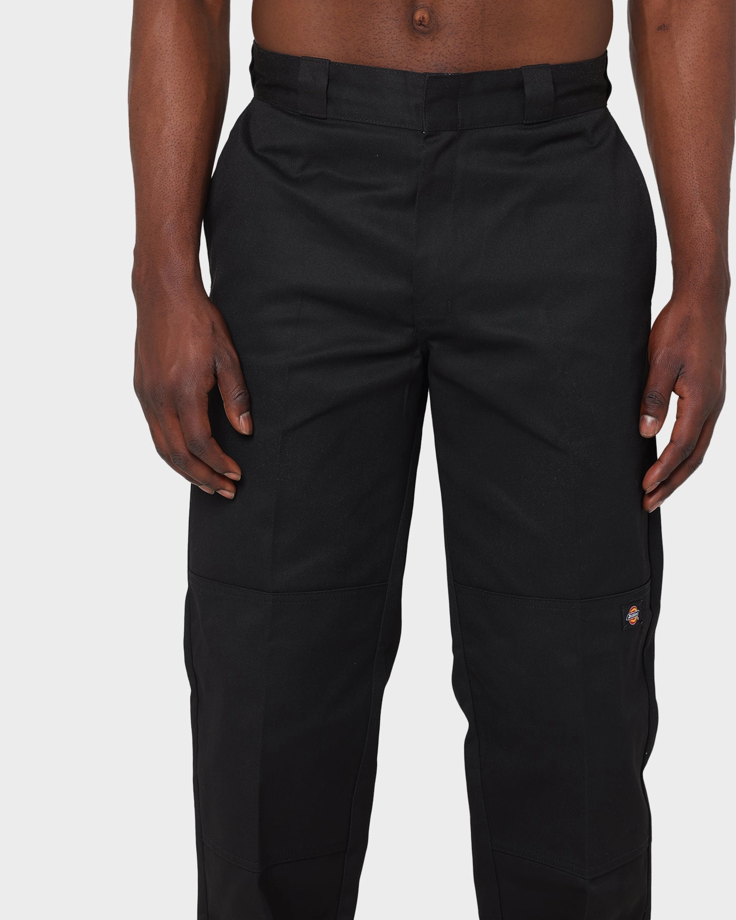 Versatile Fashion Dickies Loose Double Knee Work Pants Black