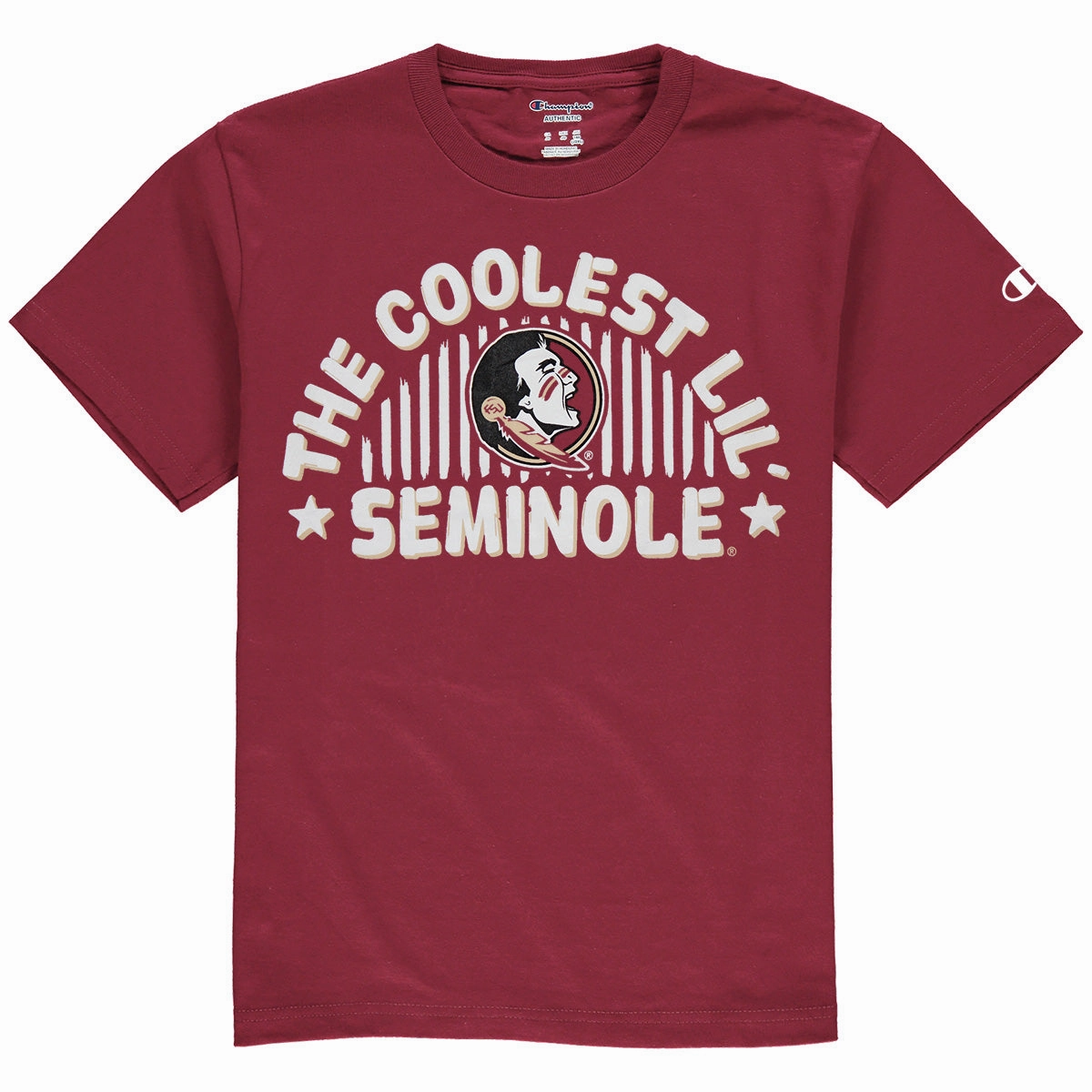 Champion Toddler Coolest Lil' Seminole Design Short Sleeve T-shirt - Garnet Ruffled edges