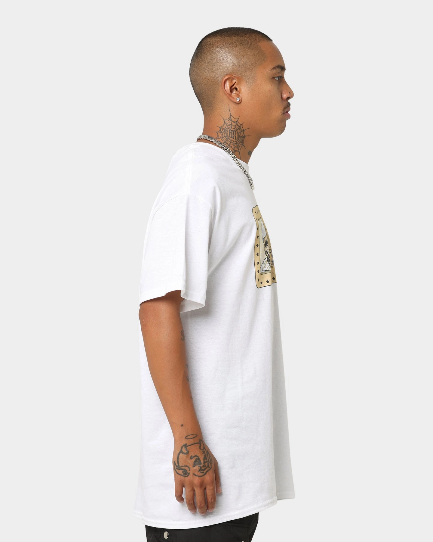 Vibrant Colors Layered Sleeve Construction Goat Crew License Vintage T-Shirt White
