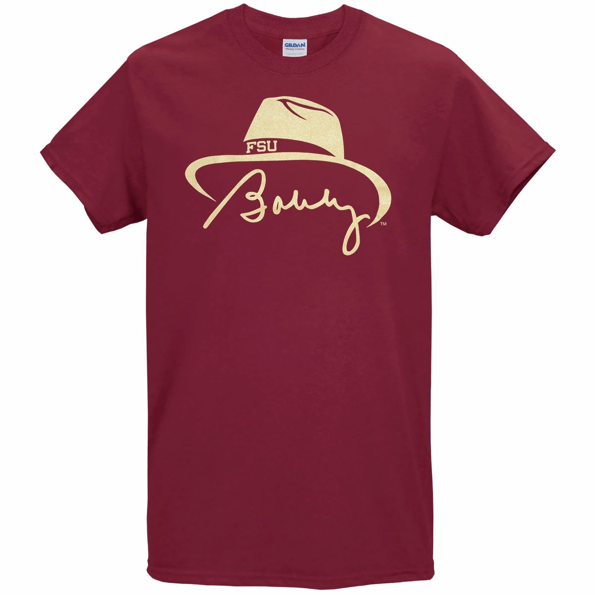 Subtle Details Holiday Trend Ragz Adult/Unisex Bobby Bowden Hat Design Short Sleeve T-shirt - Garnet
