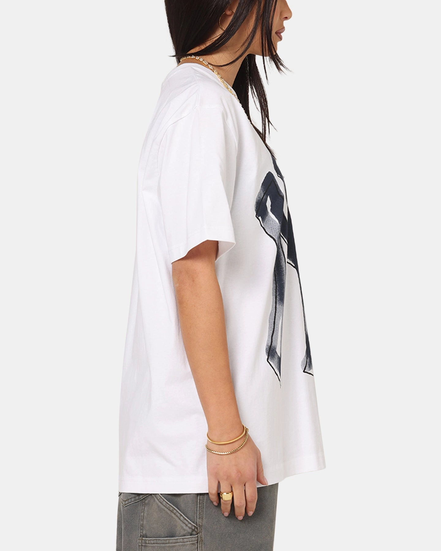 Lightweight Fashion New Era New York Yankees Oversized Paint T-Shirt White