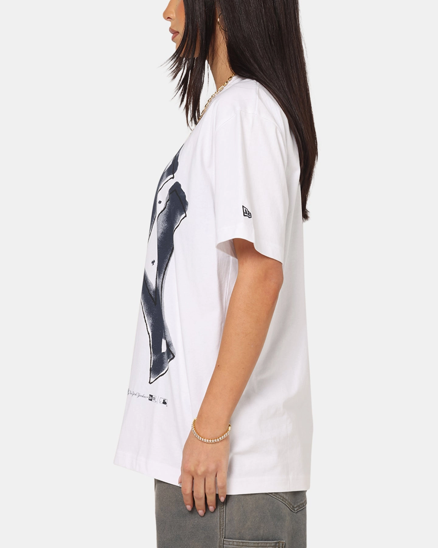 Perfect Layer New Era New York Yankees Oversized Paint T-Shirt White