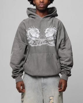 pre war preparation Loiter Draco Born Hoodie Washed Charcoal