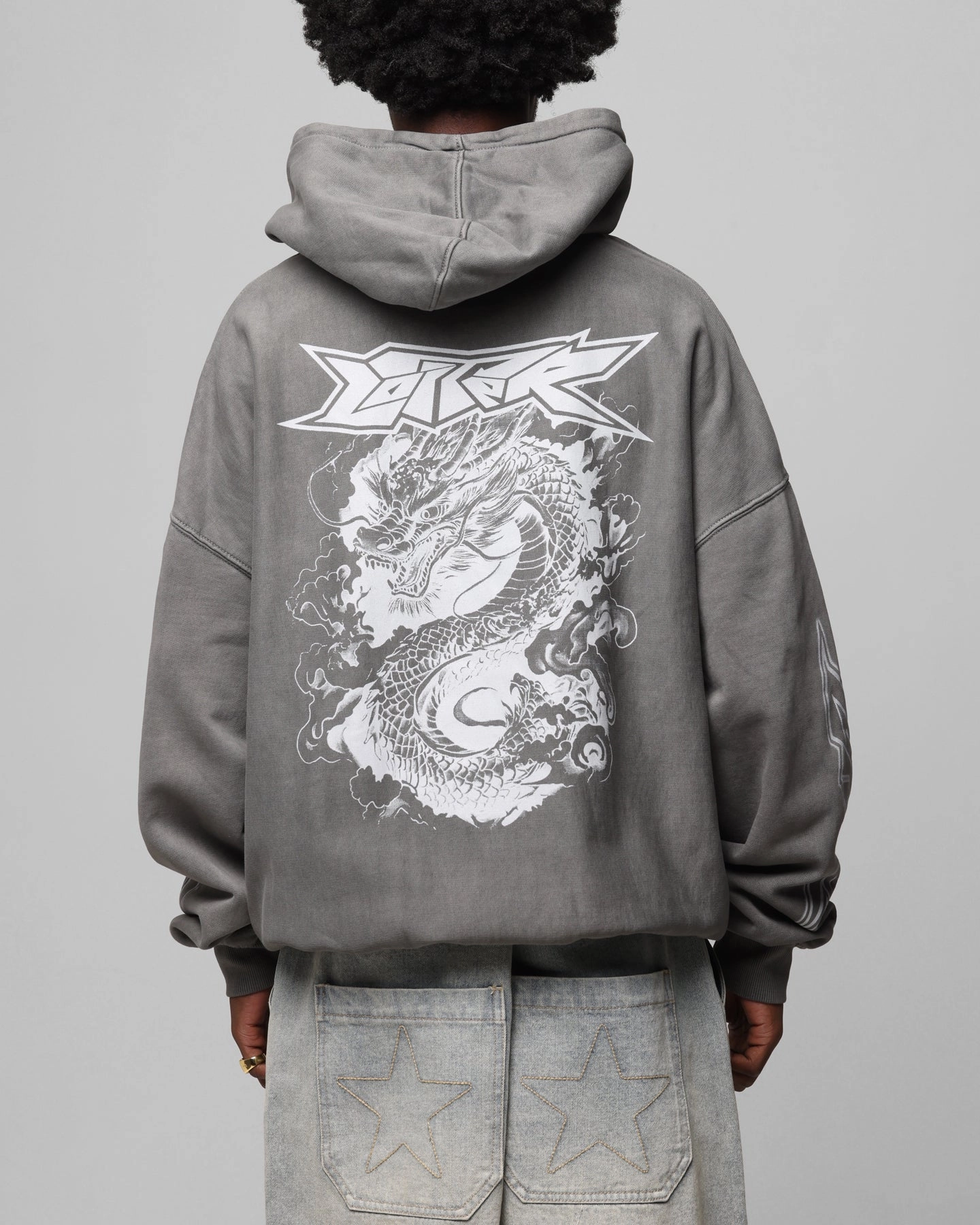 Sustainability - focused Loiter Draco Born Hoodie Washed Charcoal