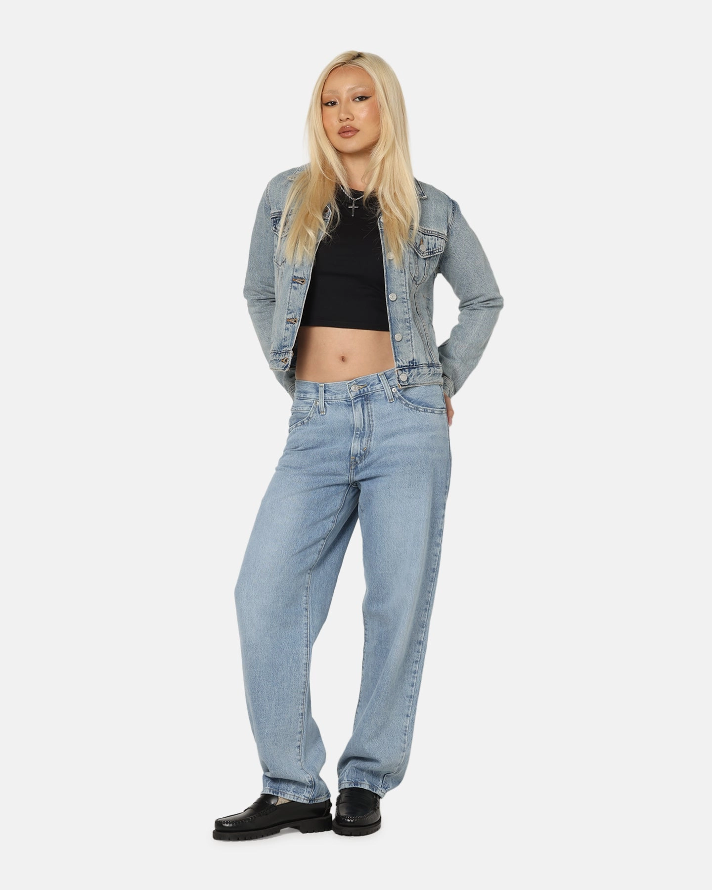 Easy Match Weekend Style Outdoor Adventure Levi Strauss And Co Women's '94 Baggy Denim Jeans Blue