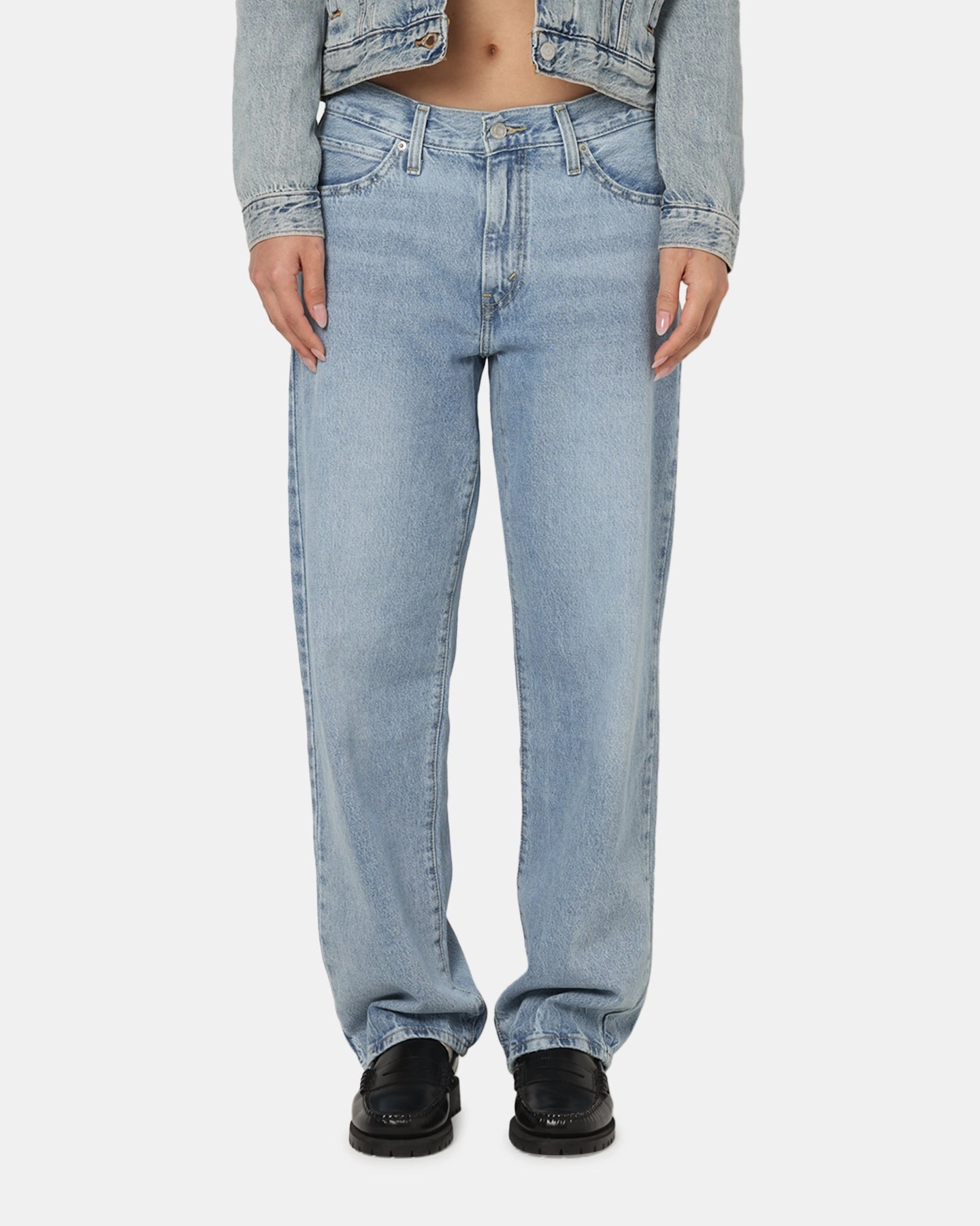 Edgy Design Laidback Style Levi Strauss And Co Women's '94 Baggy Denim Jeans Blue