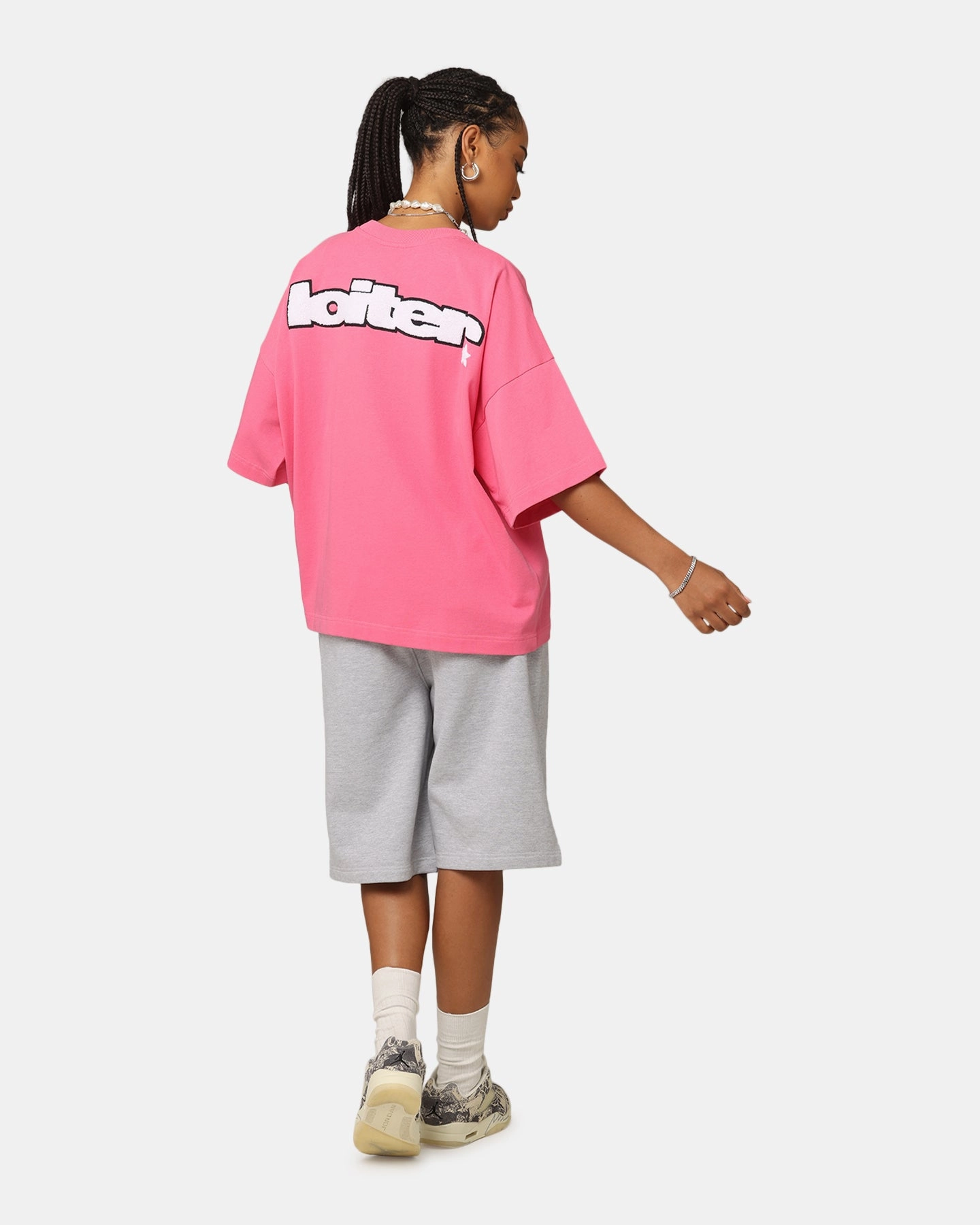 Loiter Premium Essentials Boxy T-Shirt Pink Taped Neckline Summer Wear