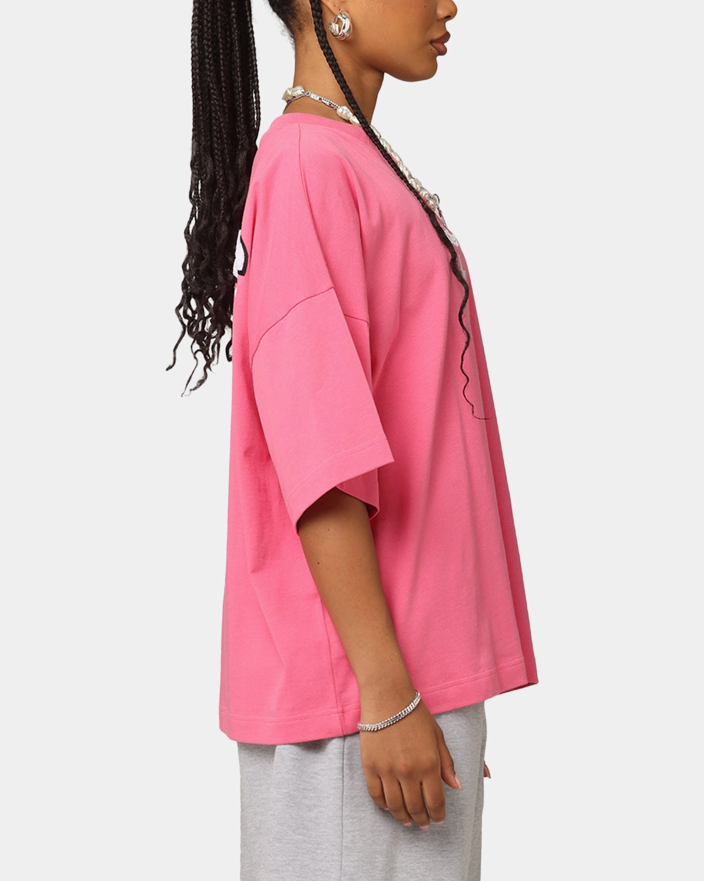Subtle Logo Placement Loiter Premium Essentials Boxy T-Shirt Pink
