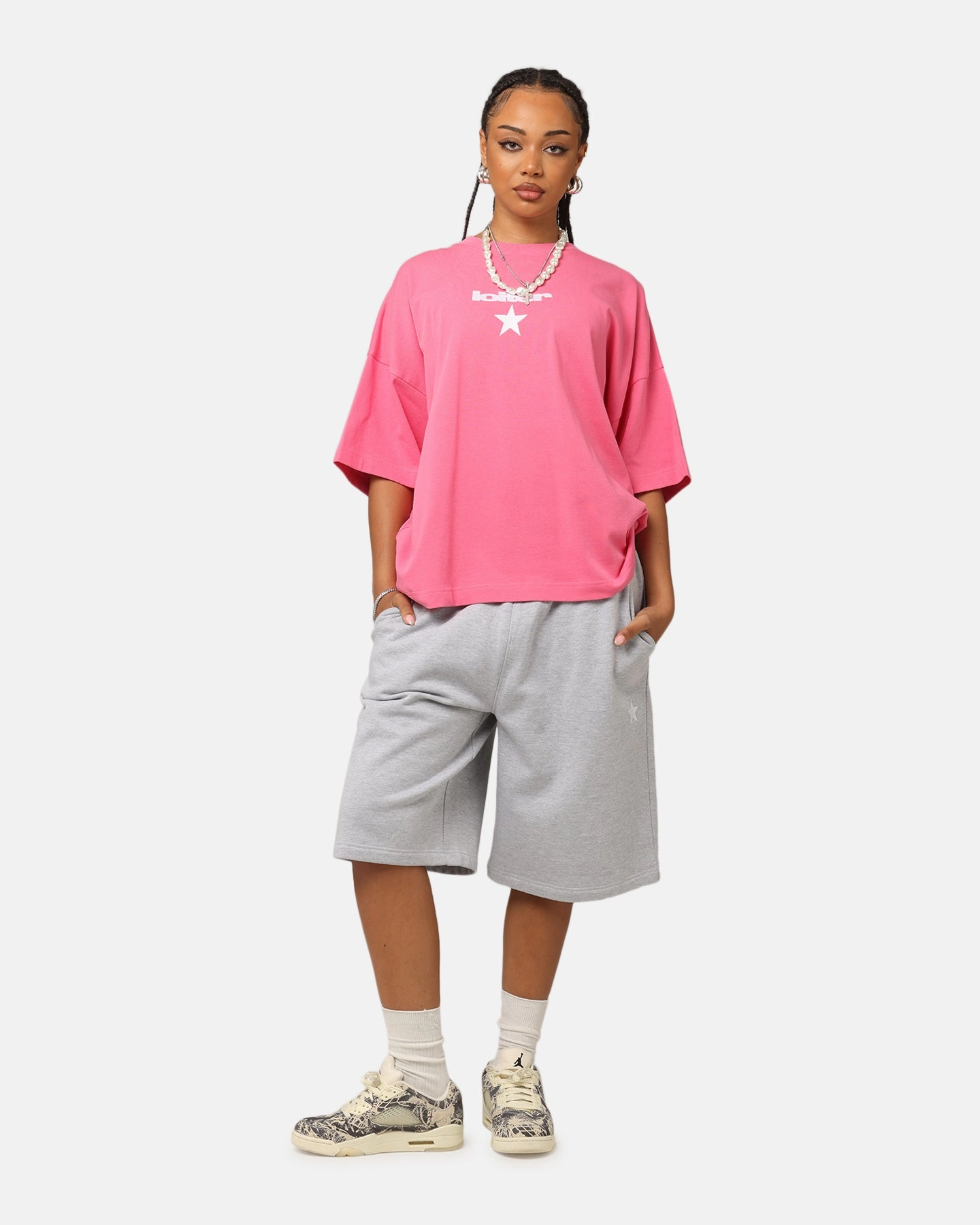 Simple Style Loiter Premium Essentials Boxy T-Shirt Pink