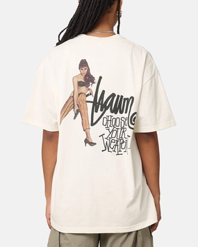 S Double Choose Your Weapon T-Shirt Washed White ZeroDistressFinish