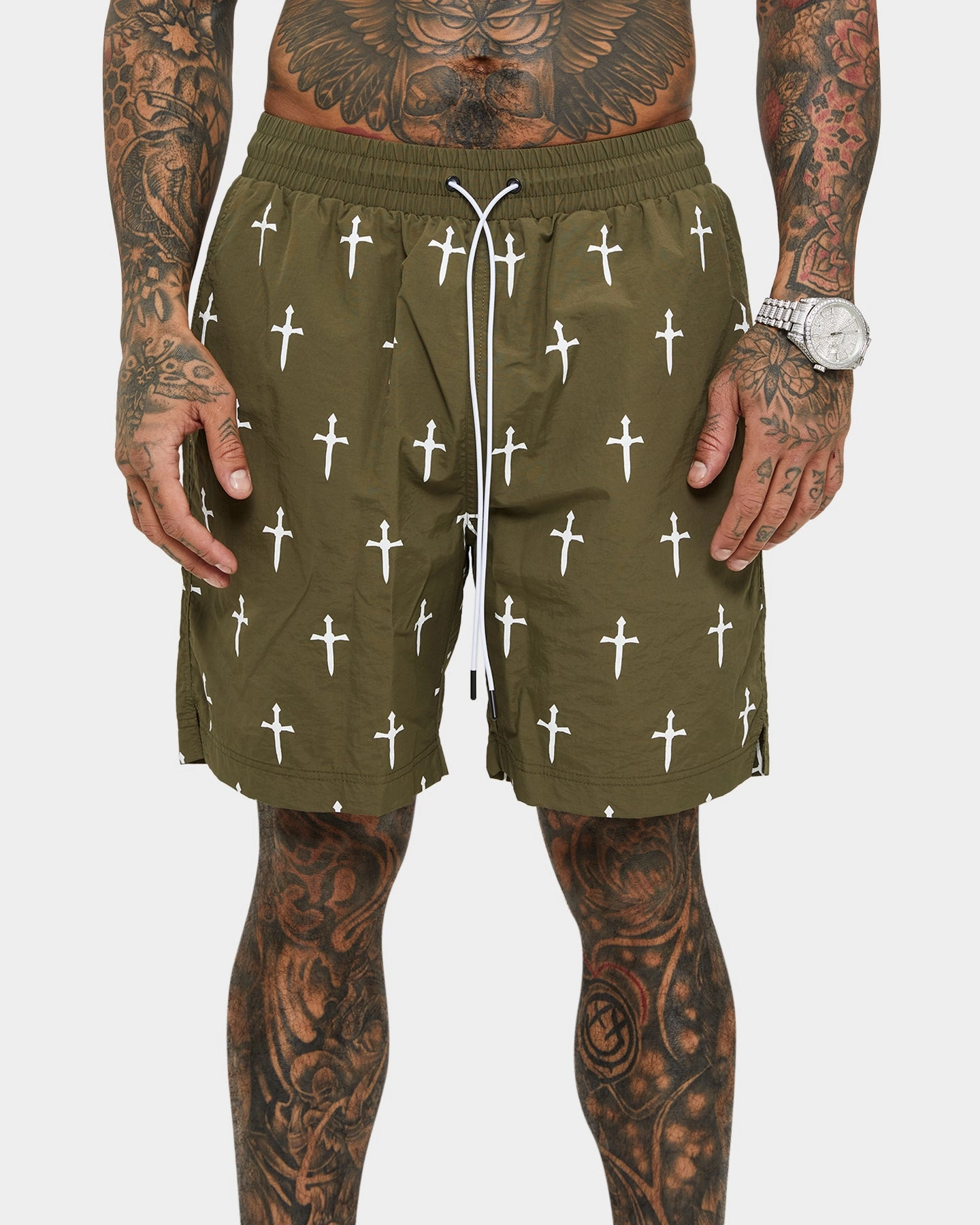 Durable Color Retention Saint Morta Daggers Shorts Army Green