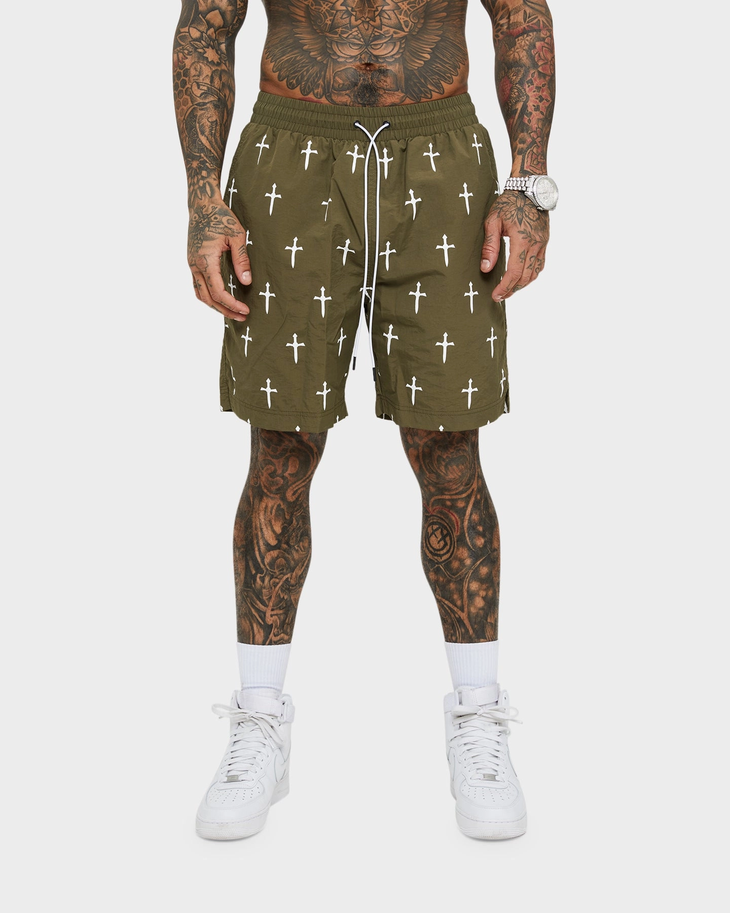 Saint Morta Daggers Shorts Army Green polo neck MultipurposeCuffs