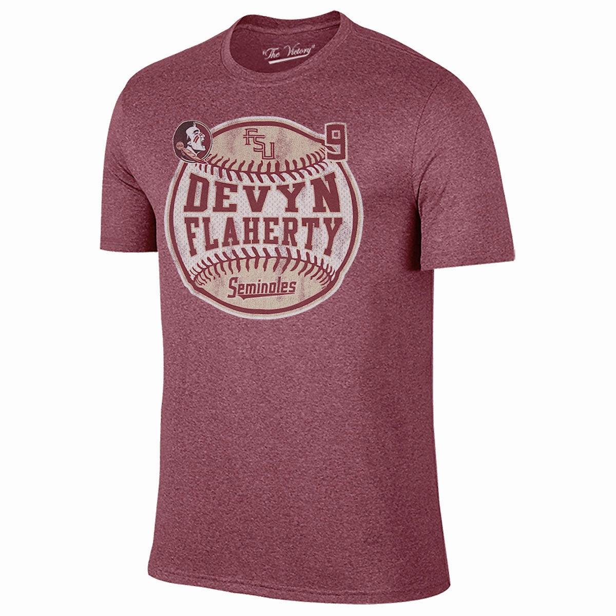 Retro Brand Devyn Flaherty #9 Softball T-shirt - Garnet Foam Print Detail